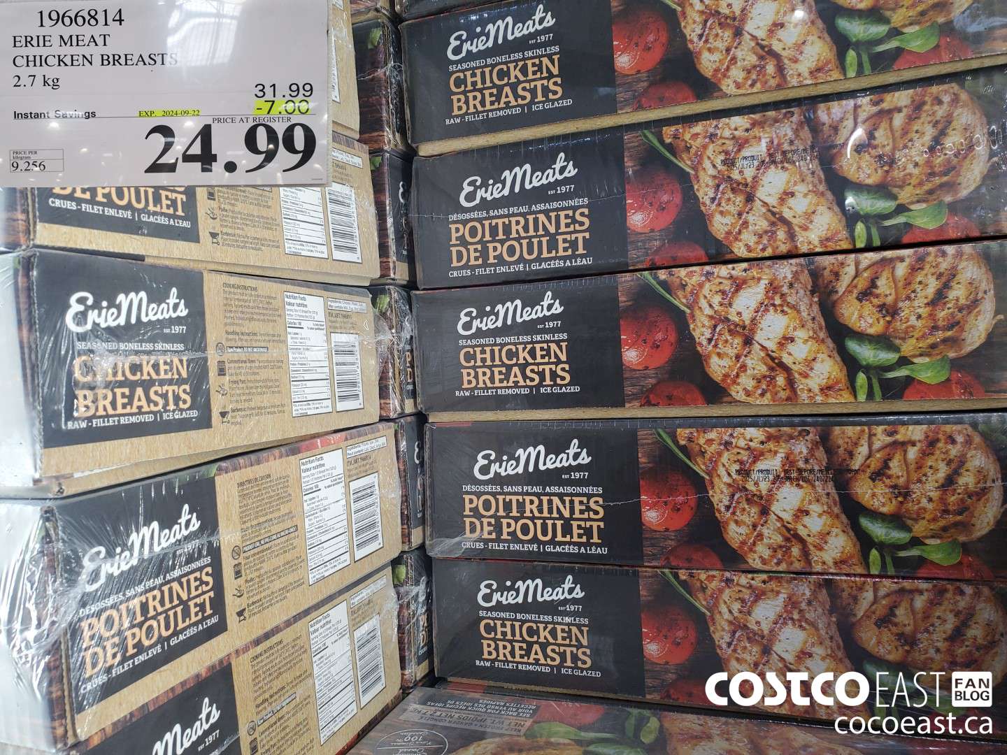 1966814 ERIE MEAT CHICKEN BREASTS 2.7KG ($7.00 INSTANT SAVINGS EXPIRES ON 2024-09-22) $24.99