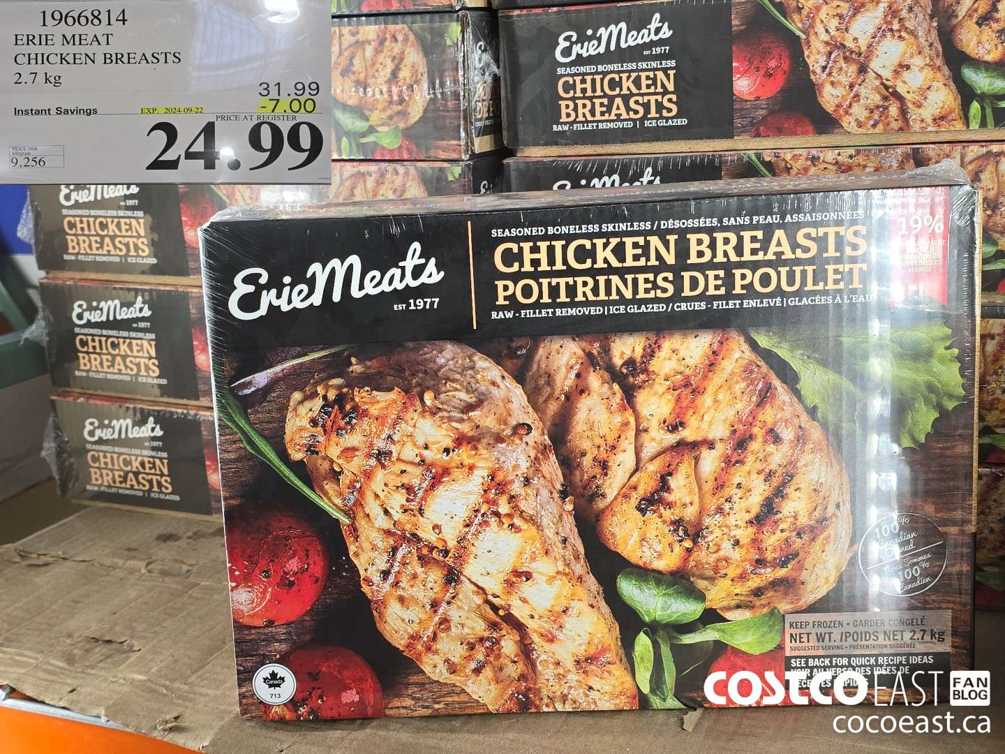 1966814 ERIE MEAT CHICKEN BREASTS 2.7KG ($7.00 INSTANT SAVINGS EXPIRES ON 2024-09-22) $24.99