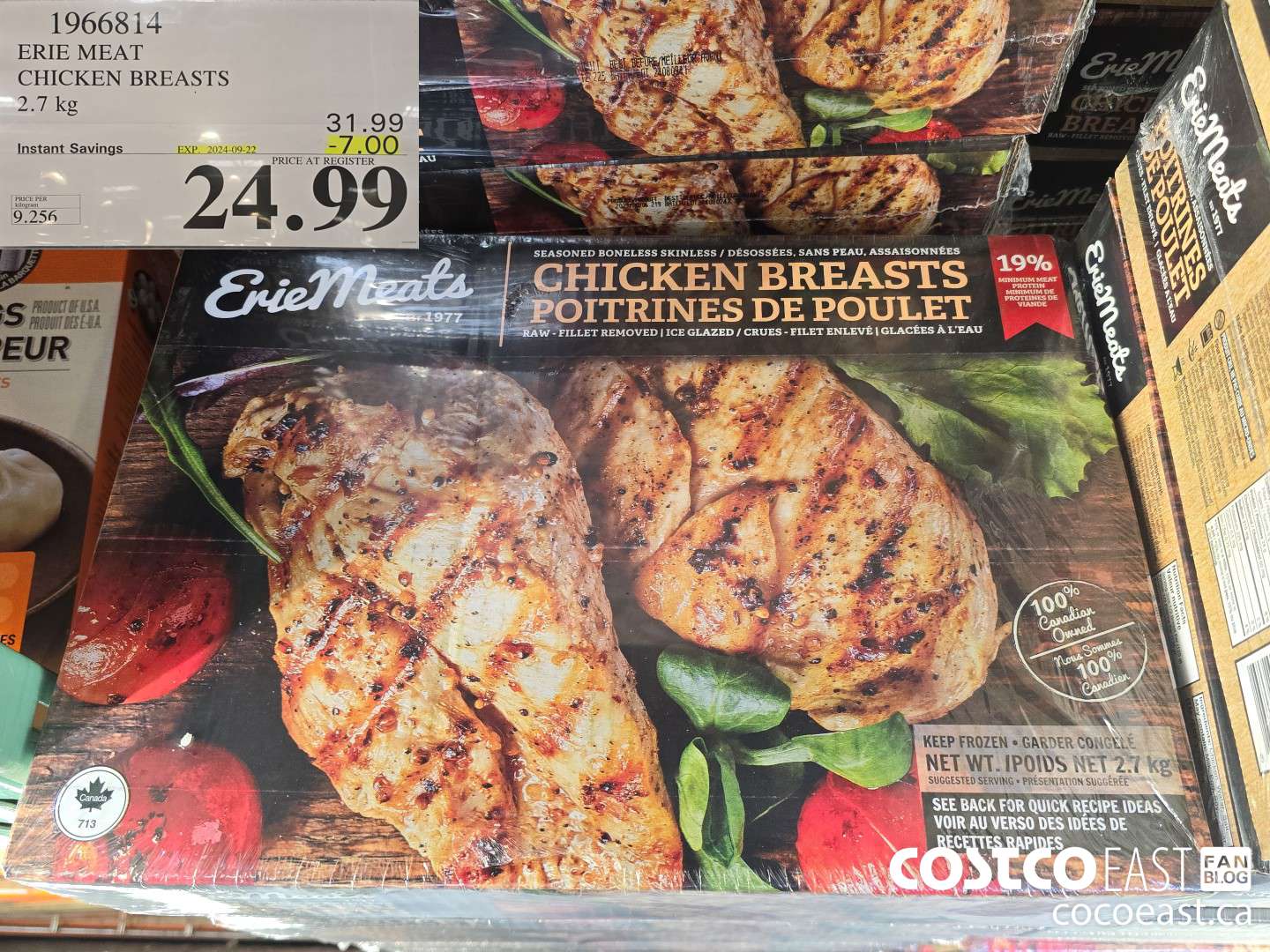 1966814 ERIE MEAT CHICKEN BREASTS 2.7KG ($7.00 INSTANT SAVINGS EXPIRES ON 2024-09-22) $24.99
