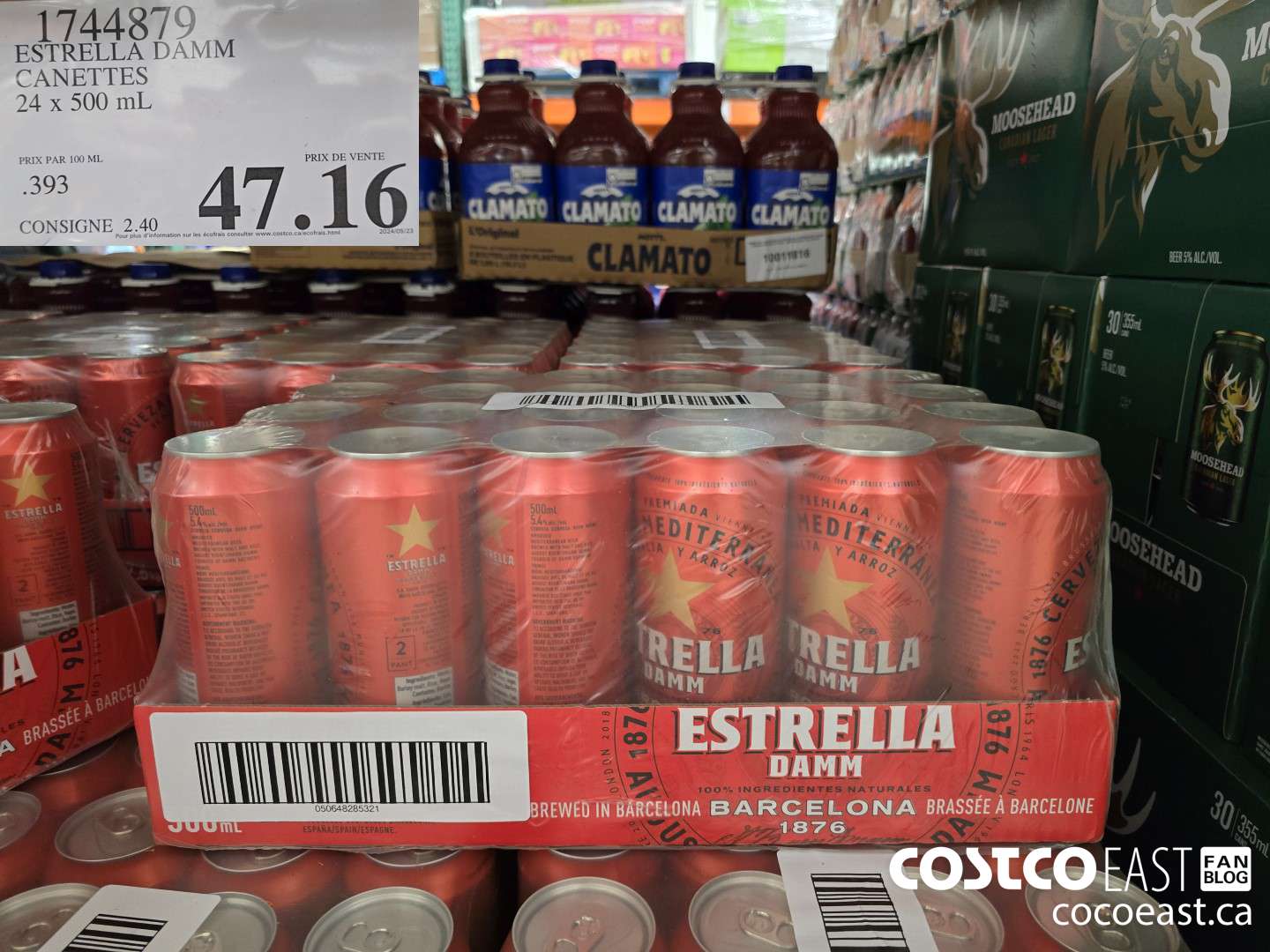 1744879 ESTRELLA DAMM CANETTES 24 x 500 mL $47.16