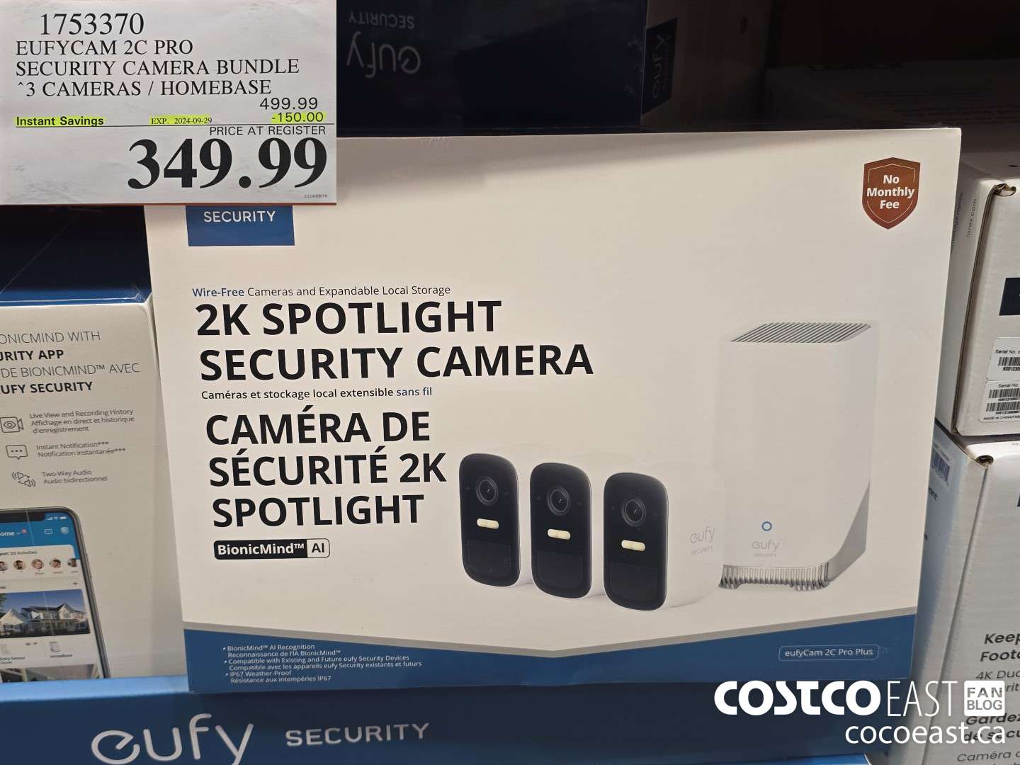 1753370 EUFYCAM 2C PRO SECURITY CAMERA BUNDLE *3 CAMERAS / HOMEBASE ($150.00 INSTANT SAVINGS EXPIRES ON 2024-09-29) $349.99