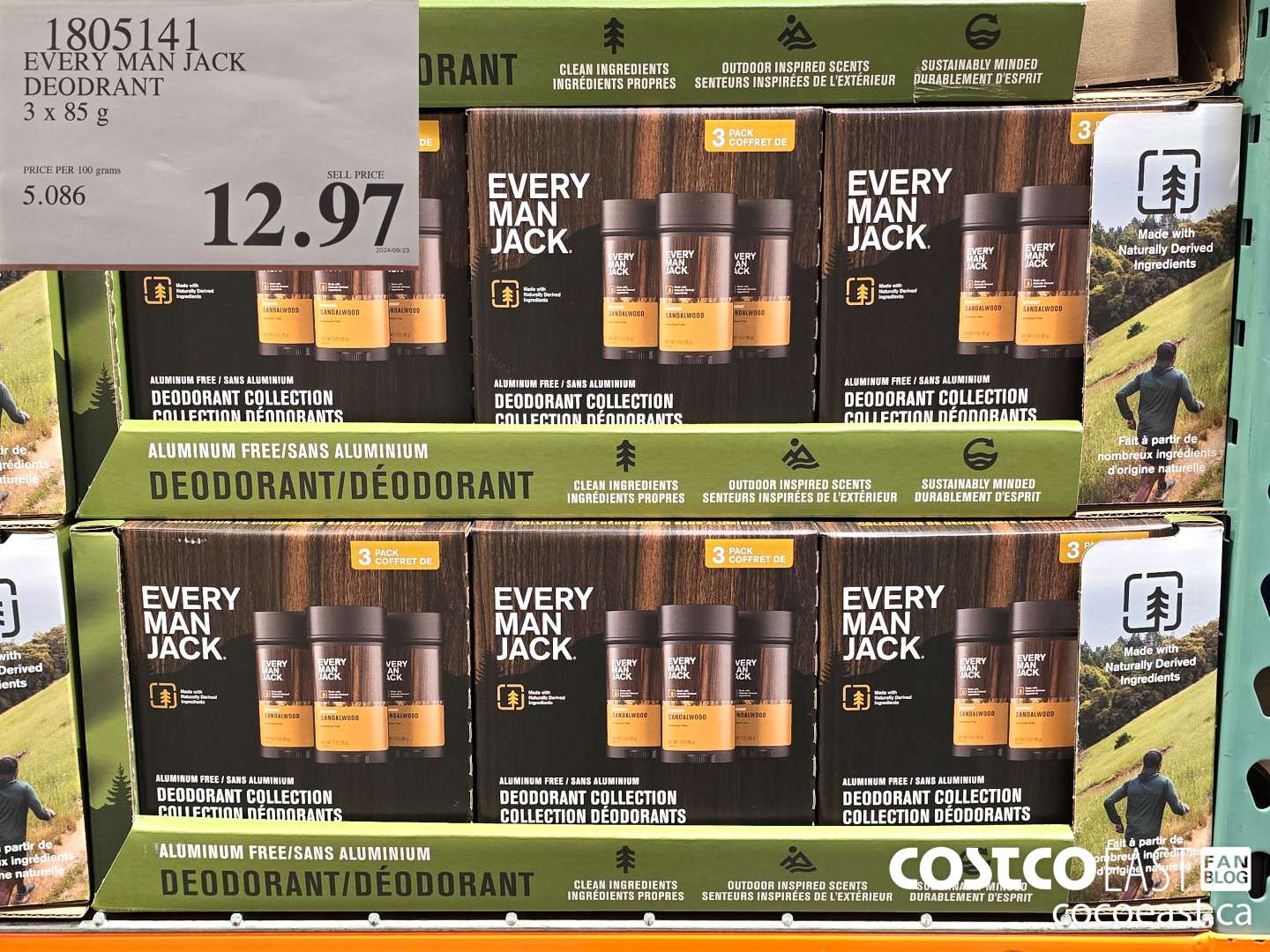 1805141 EVERY MAN JACK DEODRANT 3 x 85 g $12.97