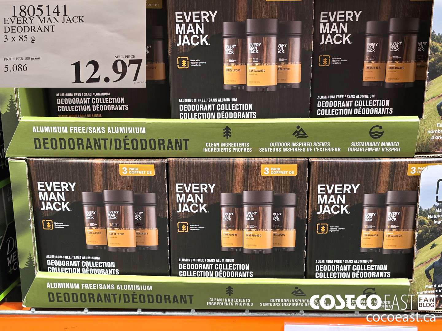 1805141 EVERY MAN JACK DEODRANT 3 x 85 g $12.97