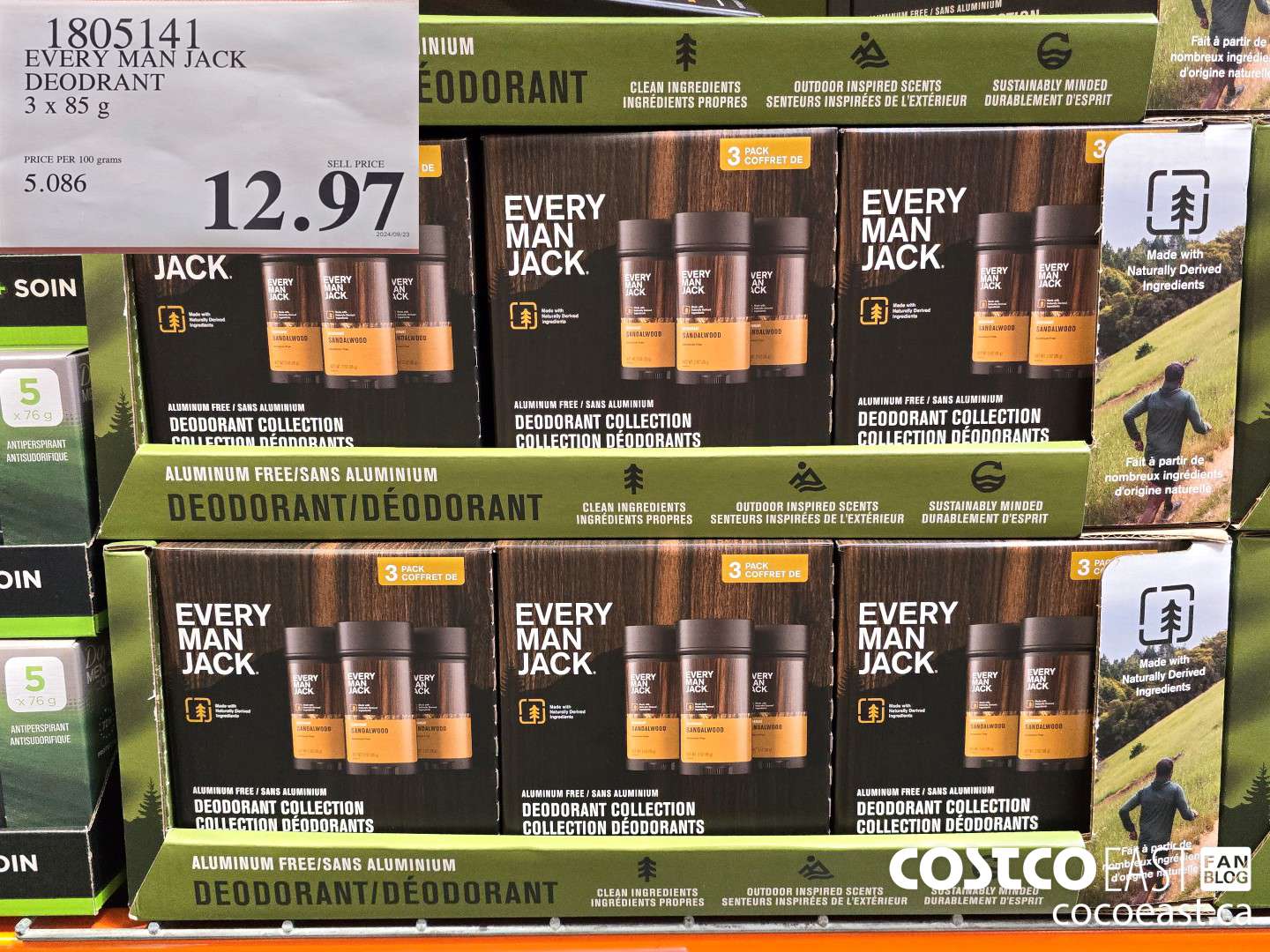 1805141 EVERY MAN JACK DEODRANT 3 x 85 g $12.97