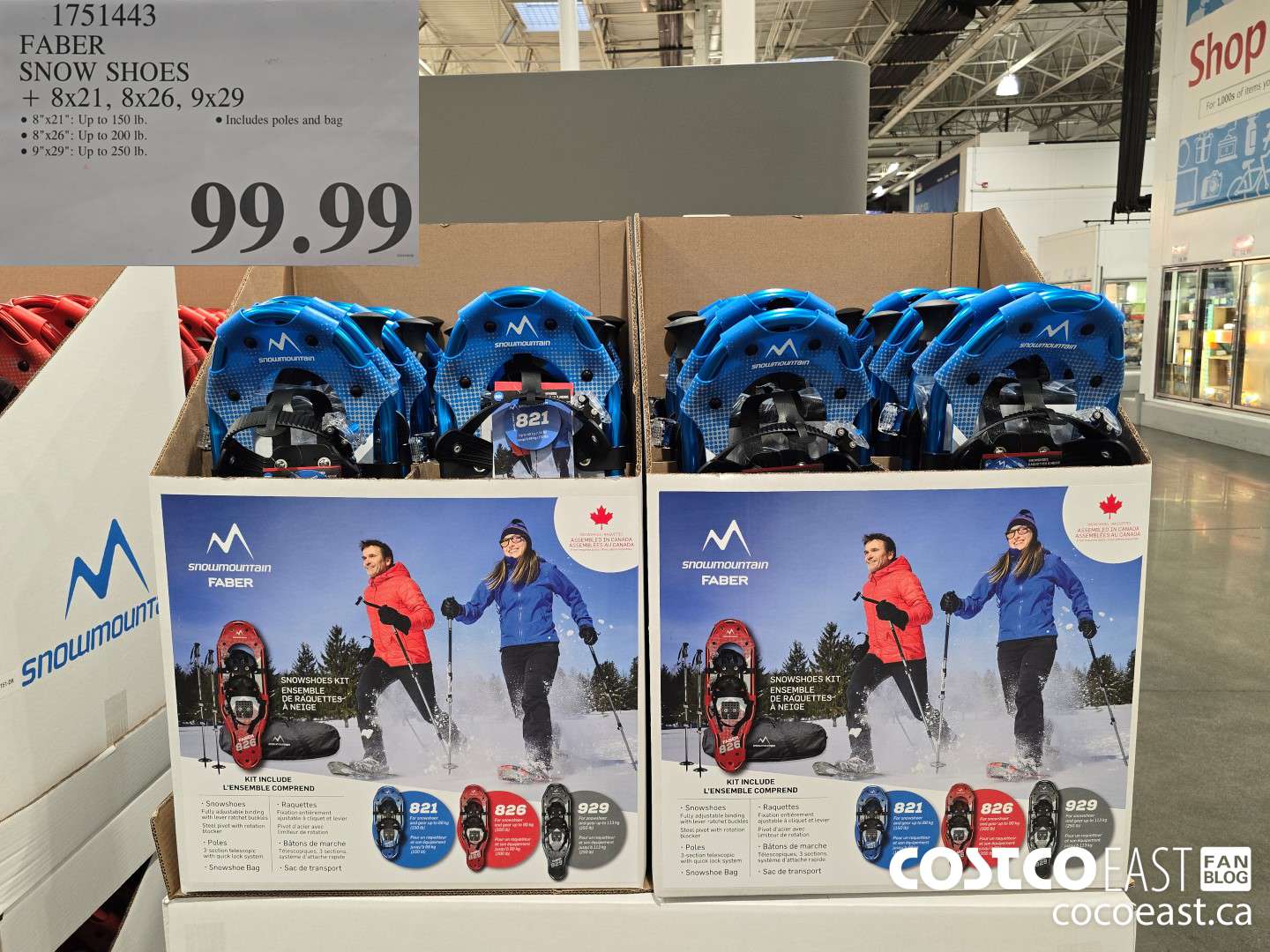 1751443 FABER SNOW SHOES + 8x21, 8x26, 9x29 $99.99