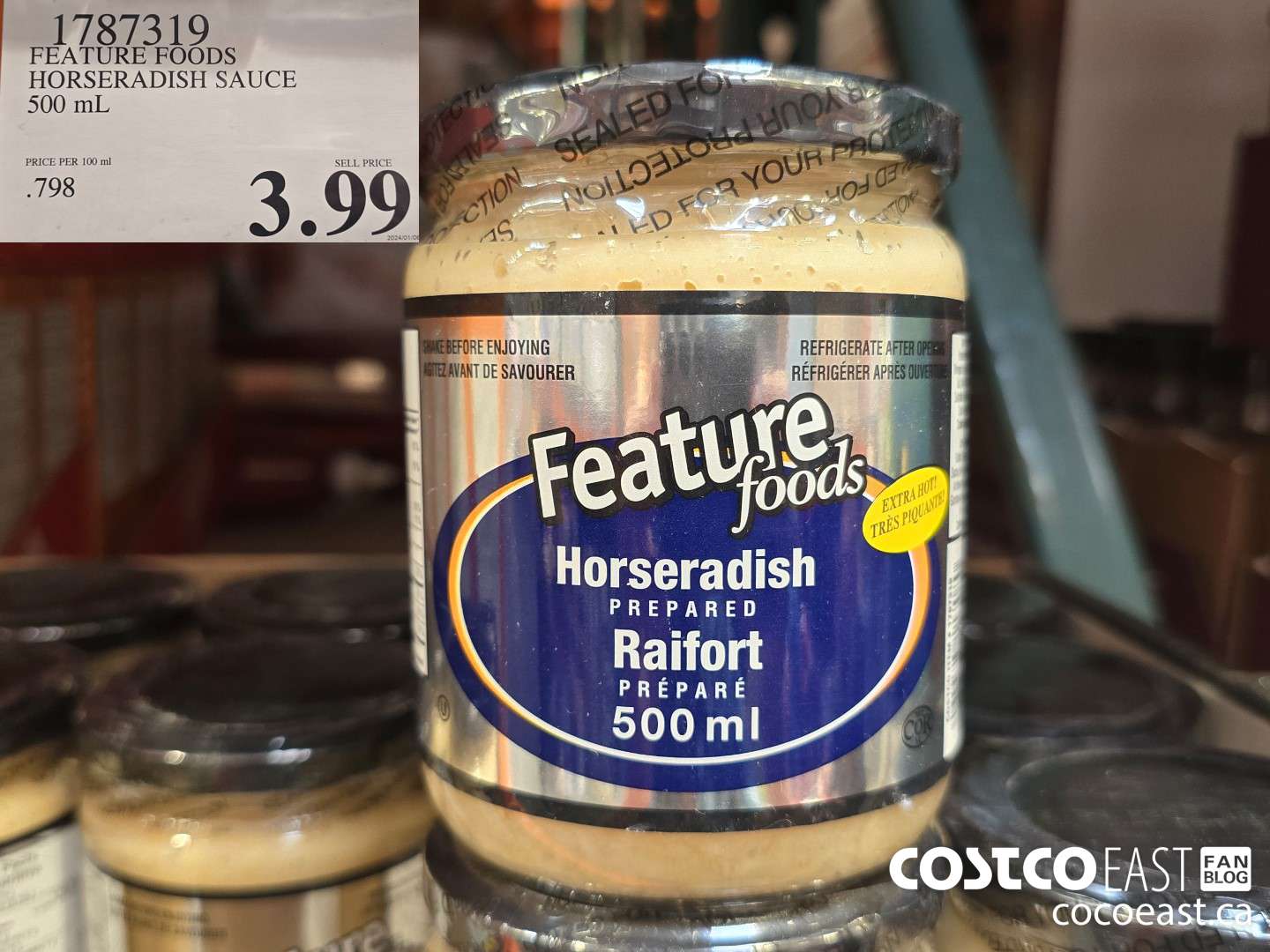 1787319 FEATURE FOODS HORSERADISH SAUCE 500 mL $3.99