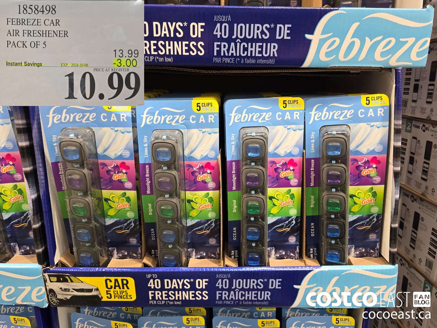 1858498 FEBREZE CAR AIR FRESHENER PACK OF 5 ($3.00 INSTANT SAVINGS EXPIRES ON 2024-10-06) $10.99