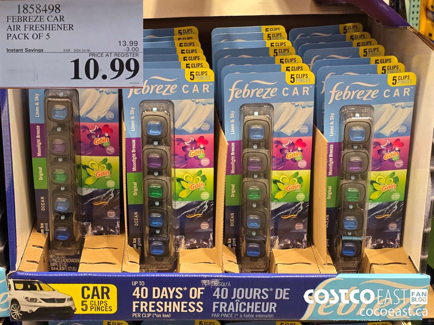 1858498 FEBREZE CAR AIR FRESHENER PACK OF 5 ($3.00 INSTANT SAVINGS EXPIRES ON 2024-10-06) $10.99