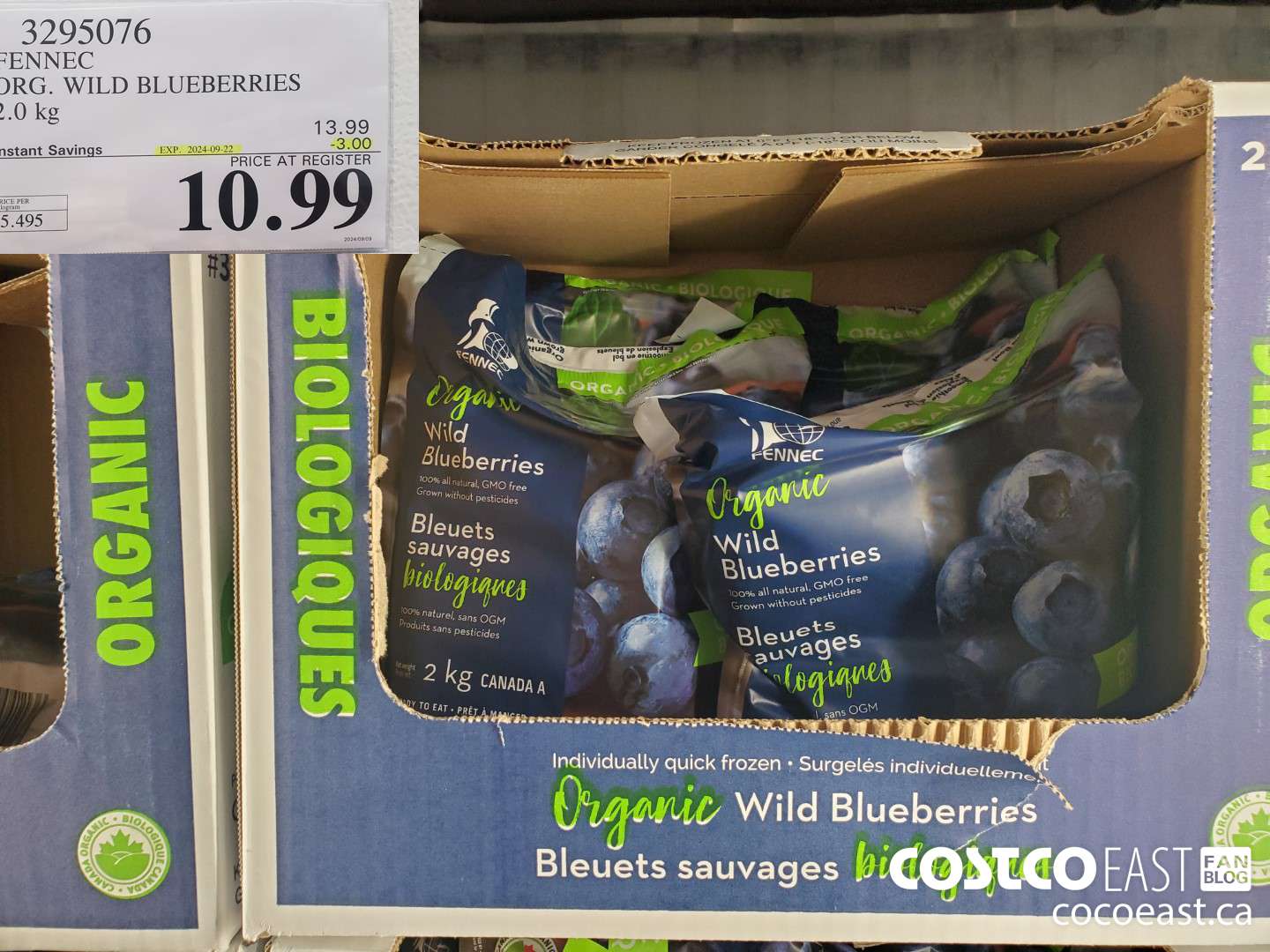 3295076 FENNEC ORG. WILD BLUEBERRIES 2.0 kg ($3.00 INSTANT SAVINGS EXPIRES ON 2024-09-22) $13.99