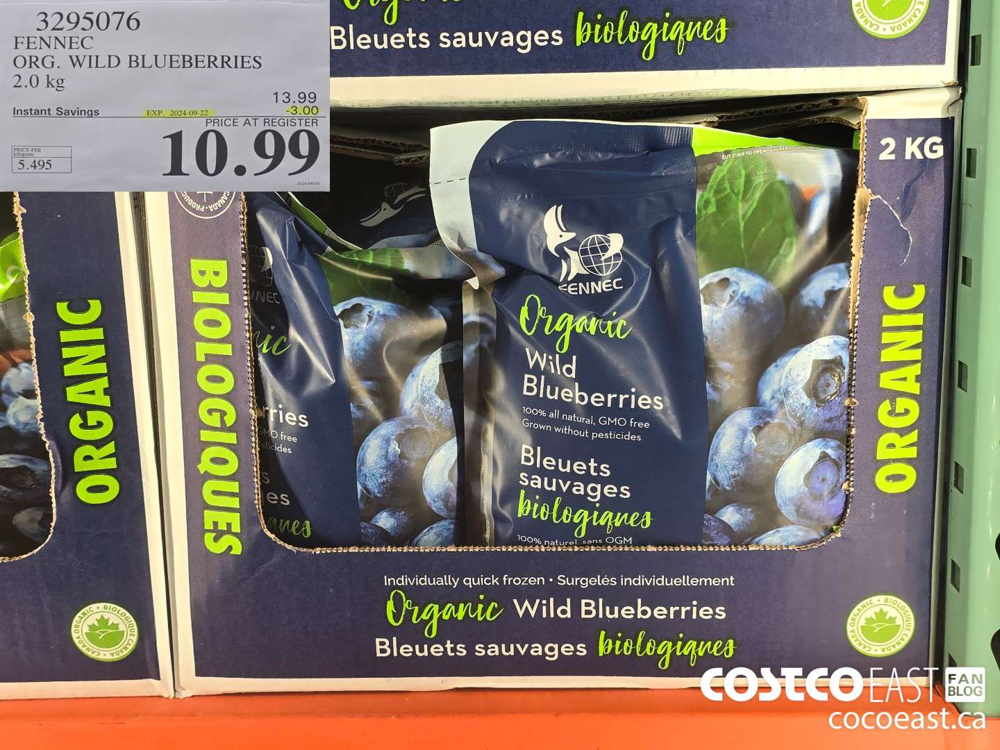 3295076 FENNEC ORG. WILD BLUEBERRIES 2.0 kg ($3.00 INSTANT SAVINGS EXPIRES ON 2024-09-22) $13.99