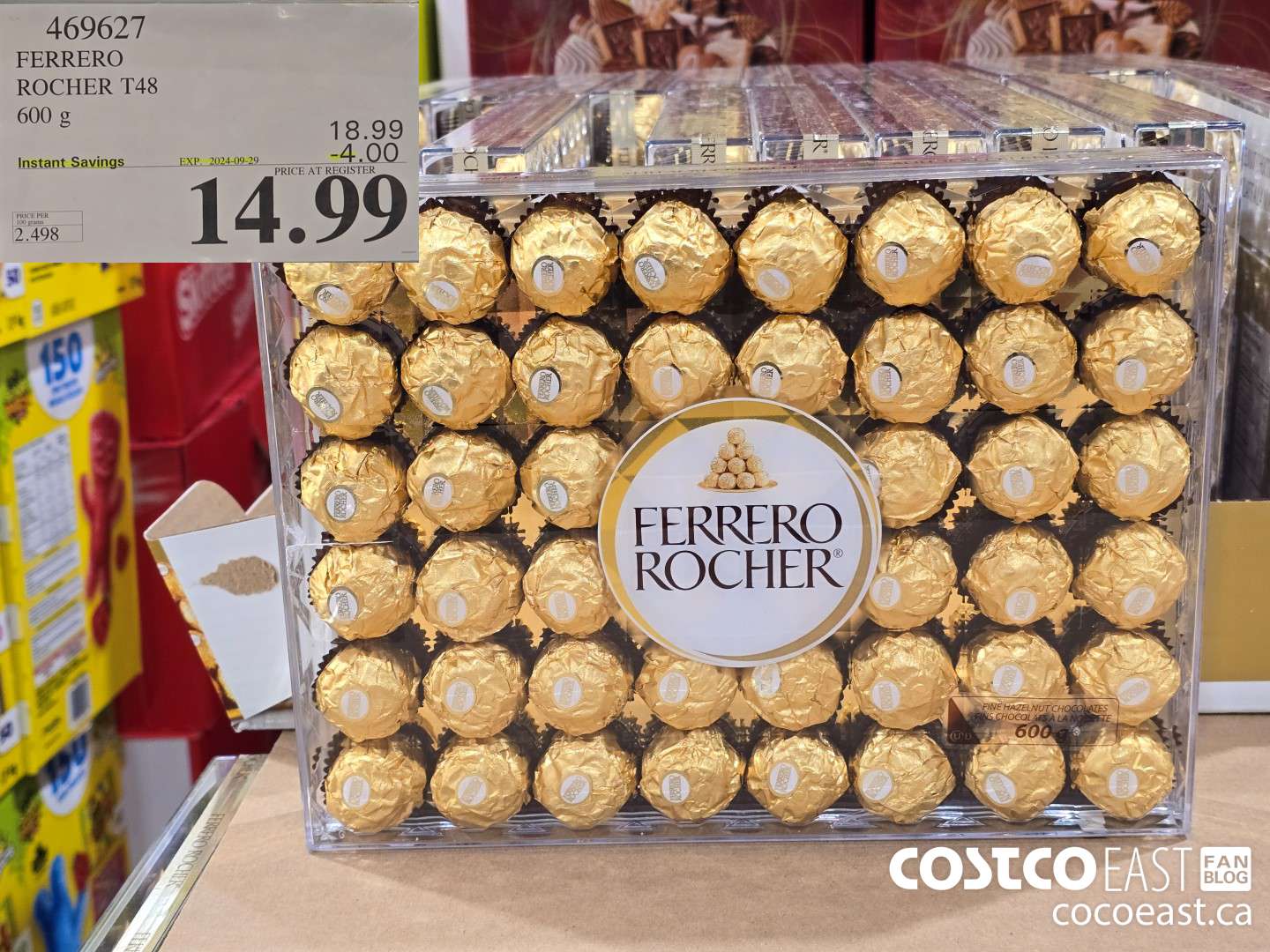 469627 FERRERO ROCHER T48 600 G ($4.00 INSTANT SAVINGS EXPIRES ON 2024-09-29) $14.99