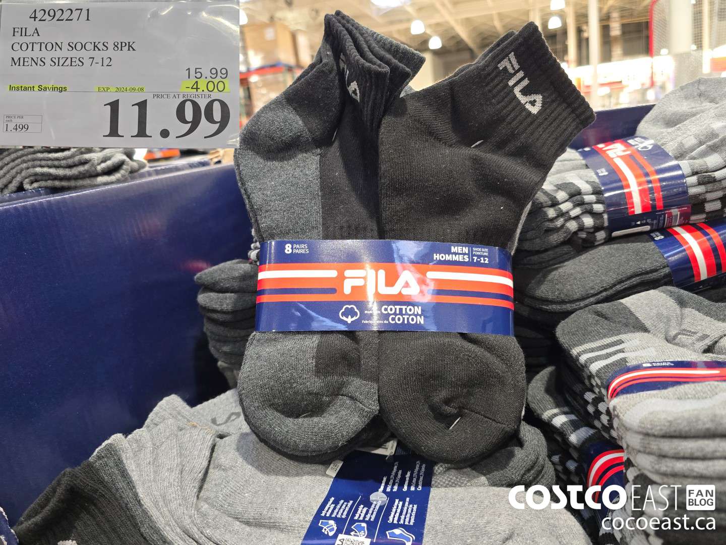 4292271 FILA COTTON SOCK 8PK MENS SIZES 7-12 ($4.00 INSTANT SAVINGS EXPIRES ON 2024-09-08) $11.99