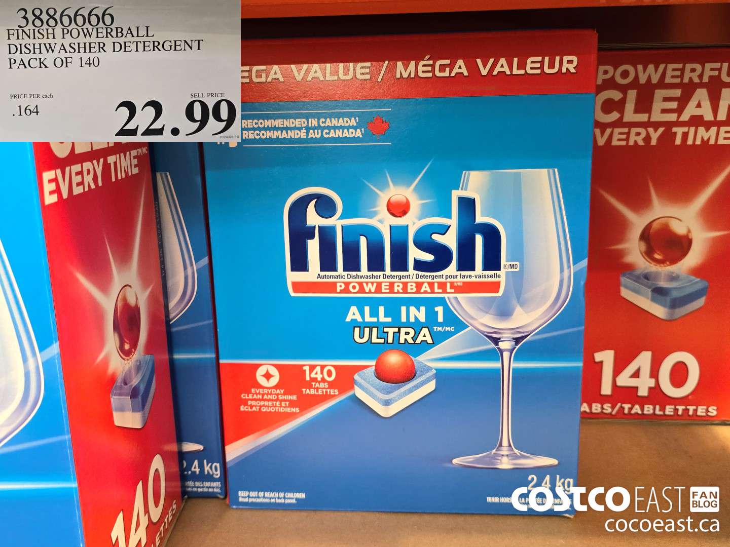 3886666 FINISH POWERBALL DISHWASHER DETERGENT PACK OF 140 $22.99