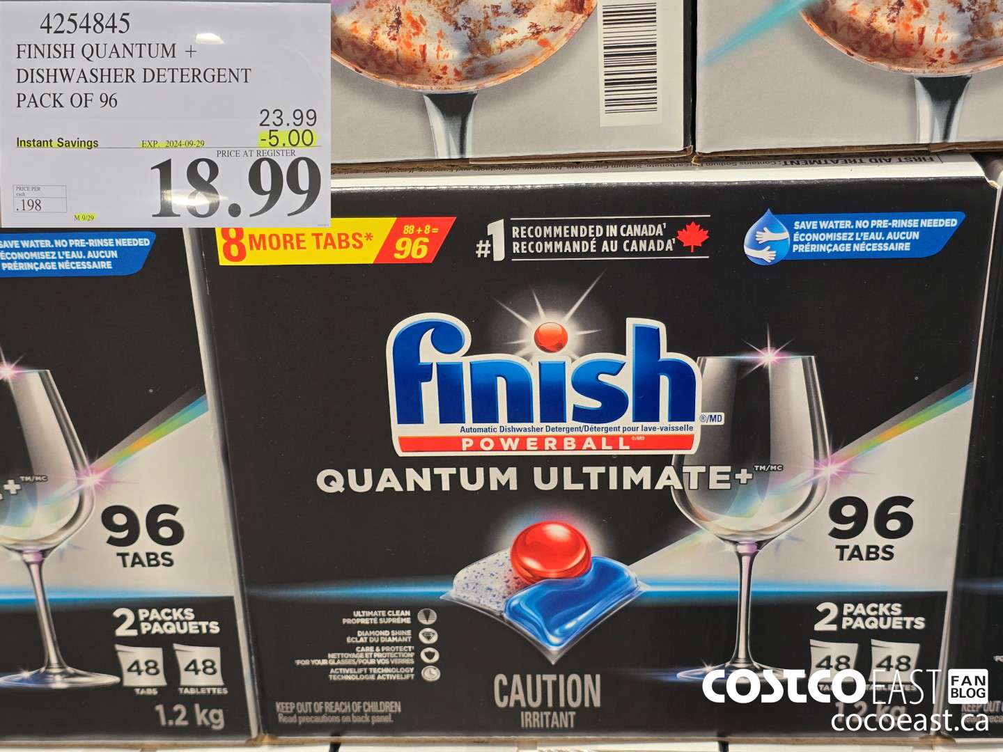 4254845 FINISH QUANTUM + DISHWASHER DETERGENT PACK OF 96 ($5.00 INSTANT SAVINGS EXPIRES ON 2024-09-29) $18.99