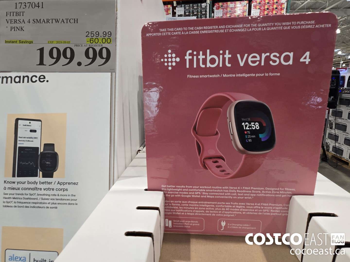 1737041 FITBIT VERSA 4 SMARTWATCH PINK ($60.00 INSTANT SAVINGS EXPIRES ON 2024-09-05) $199.99