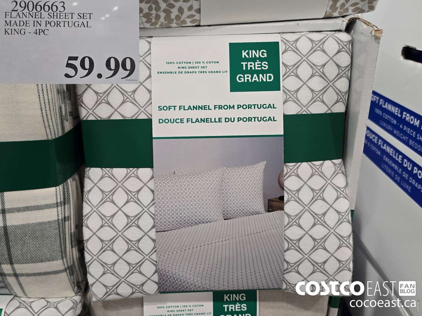 2906663 FLANNEL SHEET SET MADE IN PORTUGAL KING - 4PC $59.99