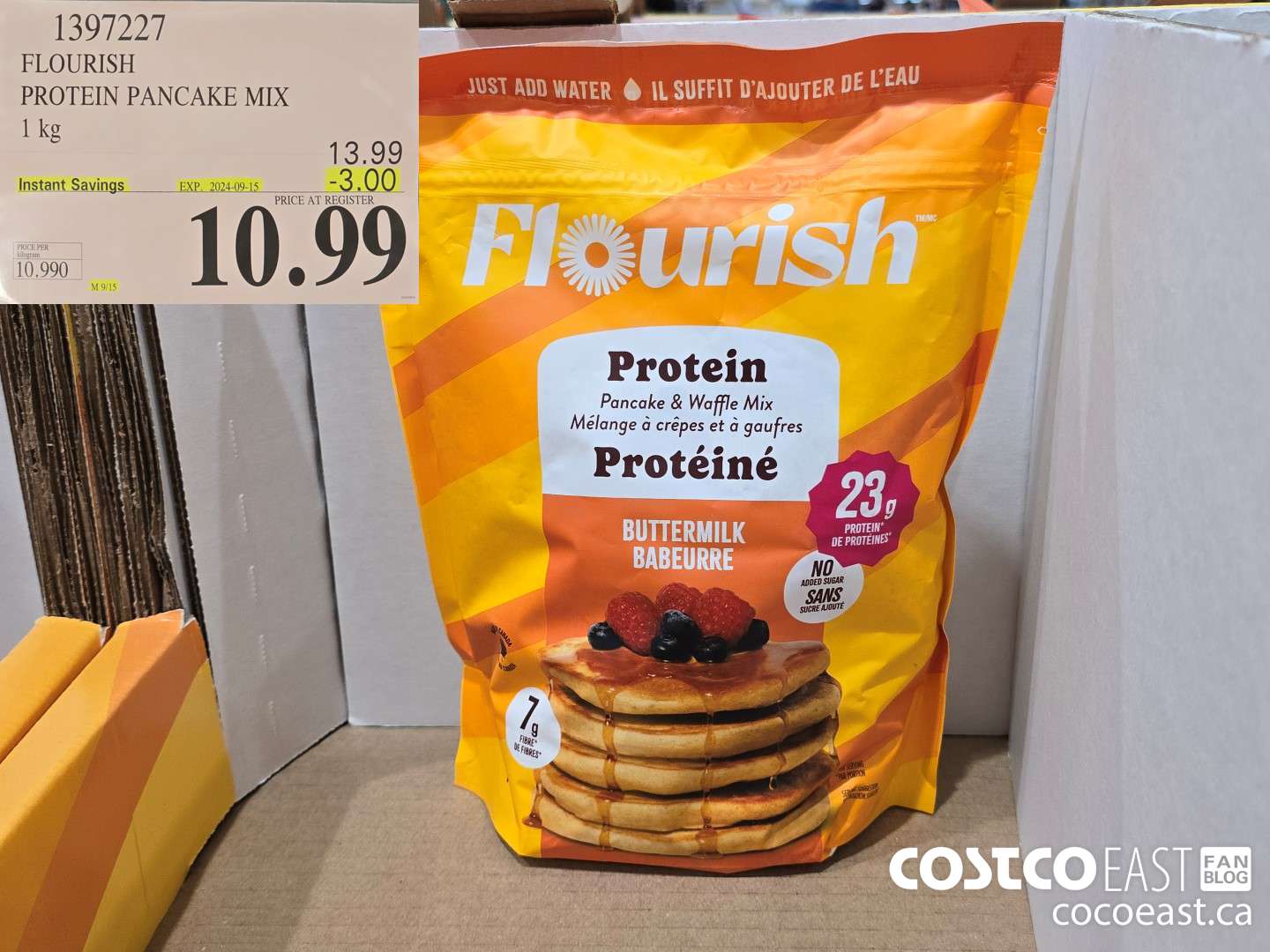 1397227 FLOURISH PROTEIN PANCAKE MIX 1KG ($3.00 INSTANT SAVINGS EXPIRES ON 2024-09-15) $10.99