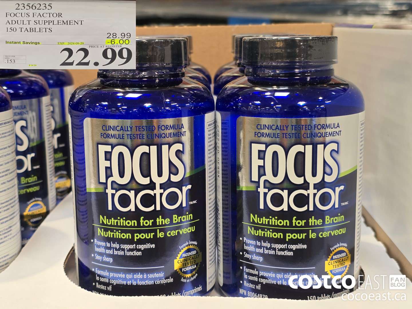 2356235 FOCUS FACTOR ADULT 150 TABLETS ($6.00 INSTANT SAVINGS EXPIRES ON 2024-09-29) $22.99