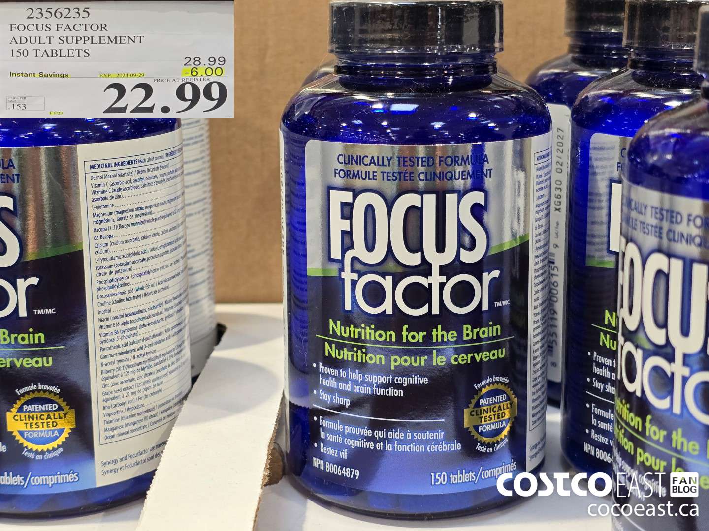 2356235 FOCUS FACTOR ADULT 150 TABLETS ($6.00 INSTANT SAVINGS EXPIRES ON 2024-09-29) $22.99