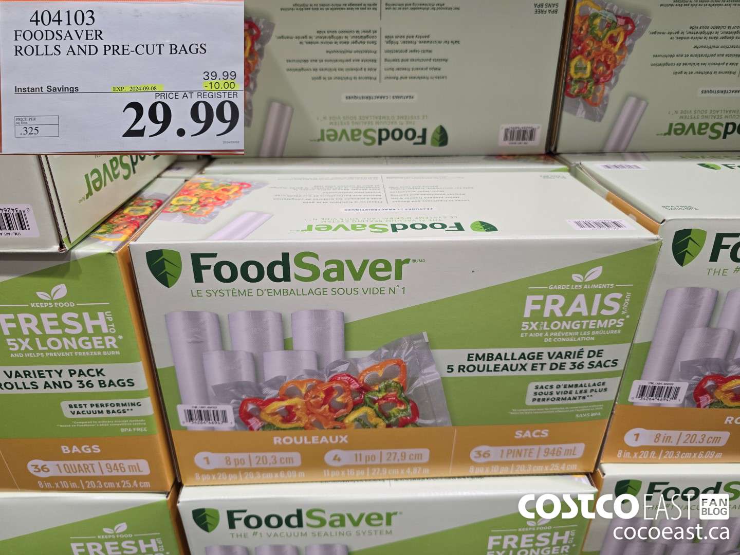 404103 FOODSAVER ROLLS AND PRE-CUT BAGS ($10.00 INSTANT SAVINGS EXPIRES ON 2024-09-08) $29.99