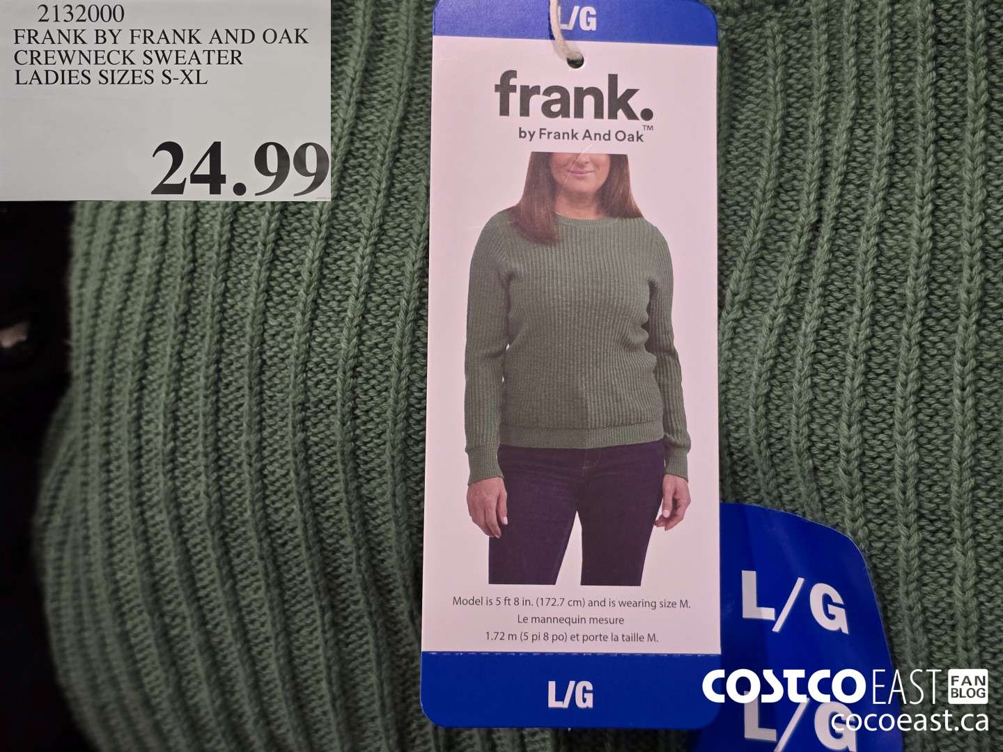 2132000 FRANK BY FRANK AND OAK CREWNECK SWEATER LADIES SIZES S-XL $24.99