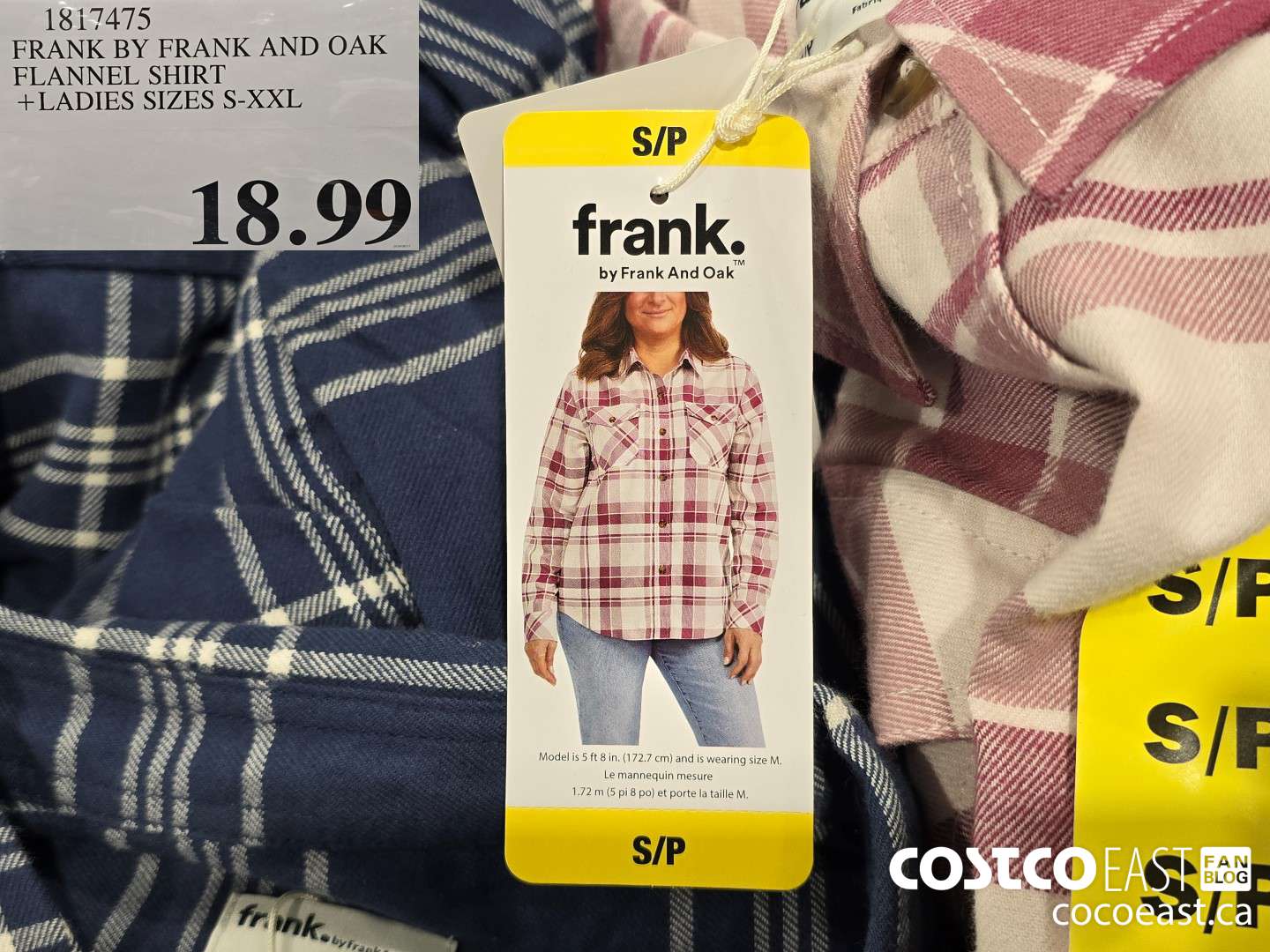1817475 FRANK BY FRANK AND OAK FLANNEL SHIRT +LADIES SIZES S-XXL $18.99