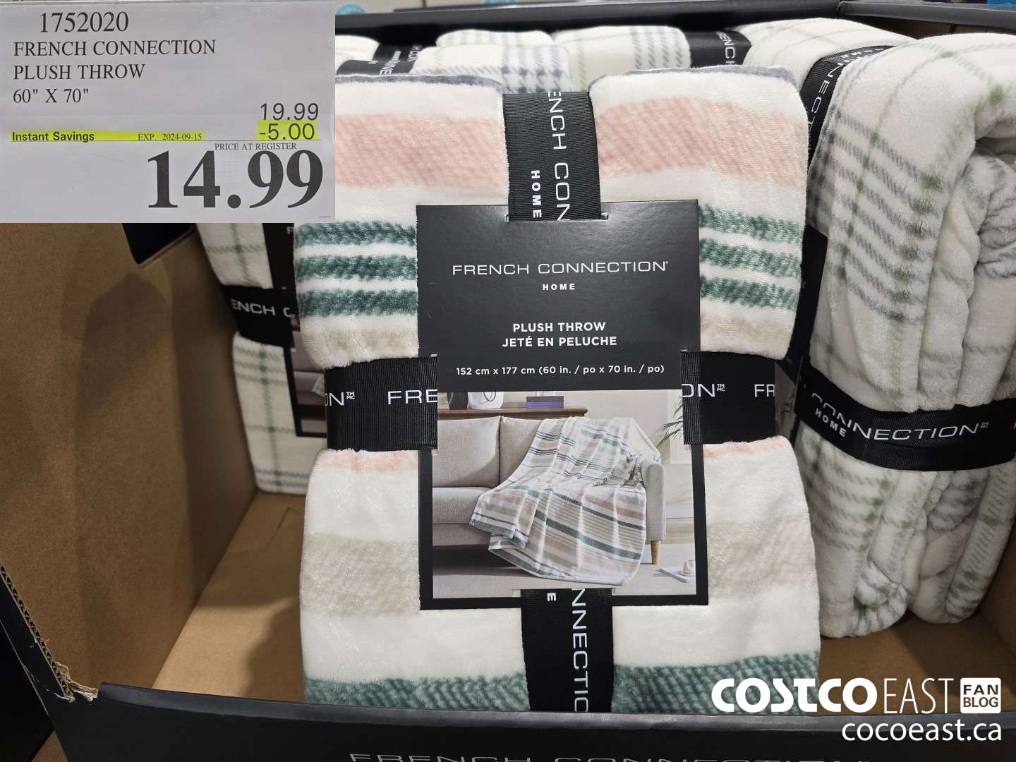 1752020 FRENCH CONNECTION PLUSH THROW 60