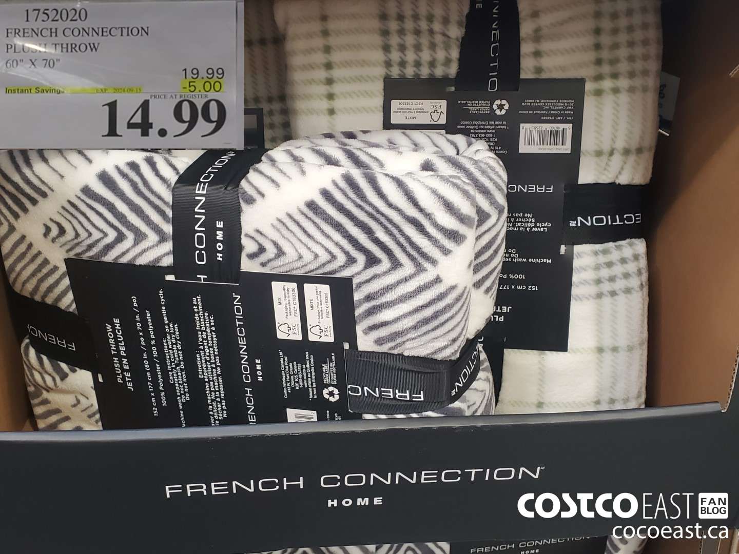 1752020 FRENCH CONNECTION PLUSH THROW 60