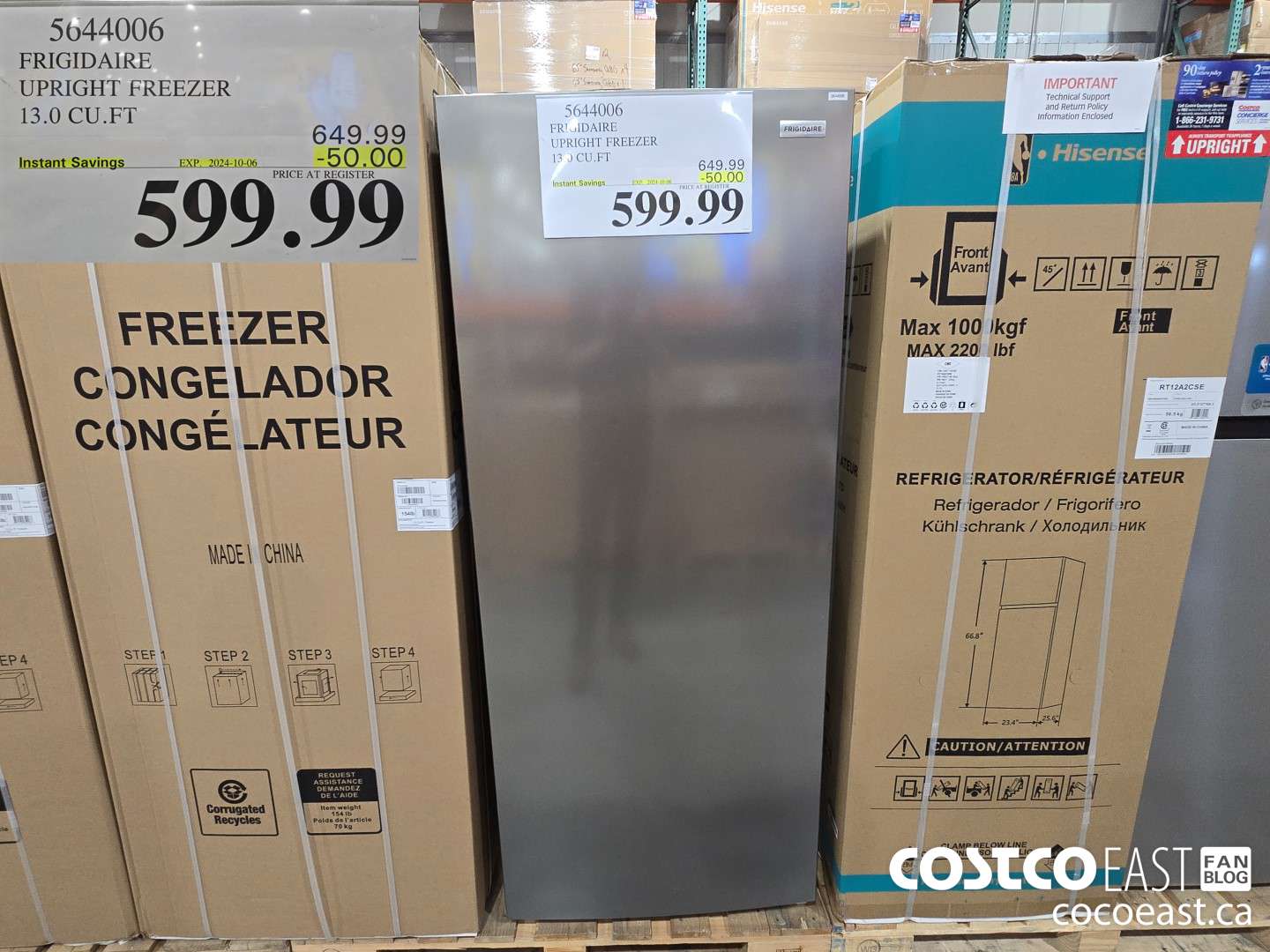 5644006 FRIGIDAIRE UPRIGHT FREEZER 13.0 CU.FT ($50.00 INSTANT SAVINGS EXPIRES ON 2024-10-06) $599.99