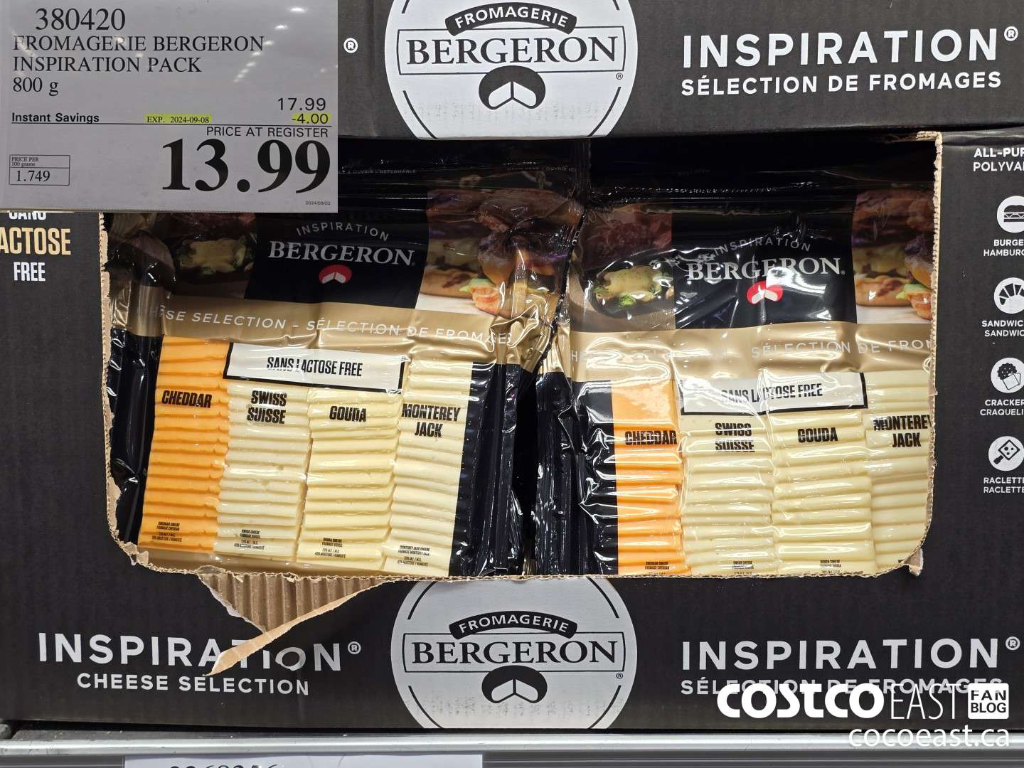 380420 FROMAGERIE BERGERON INSPIRATION PACK 800 G ($4.00 INSTANT SAVINGS EXPIRES ON 2024-09-08) $13.99