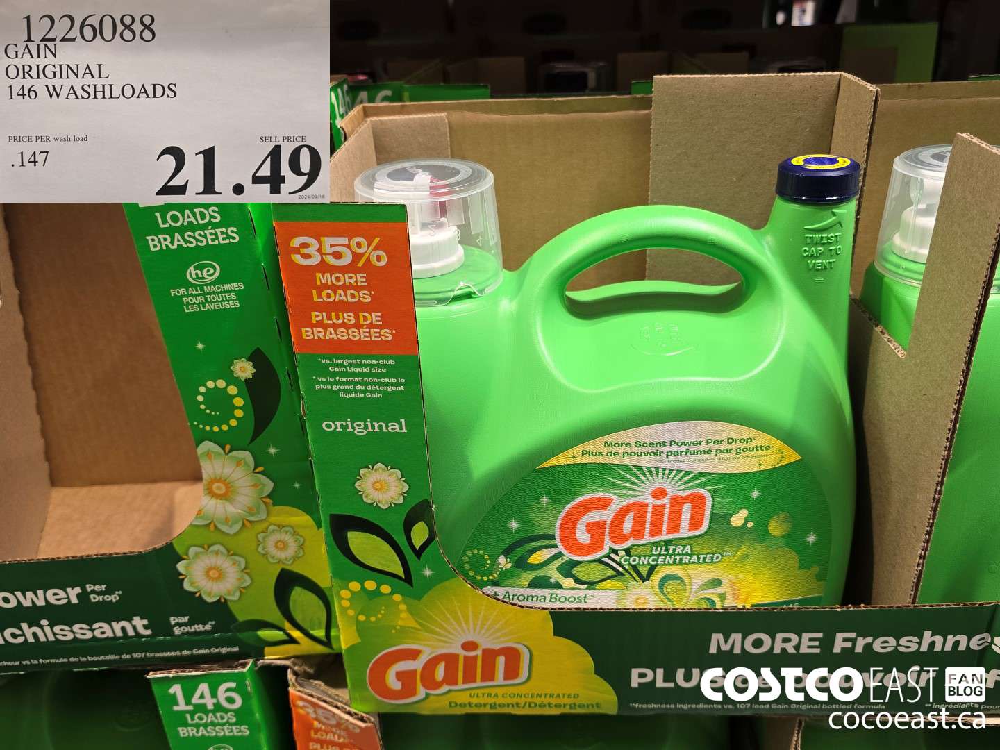 1226088 GAIN ORIGINAL 146 washloads $21.49