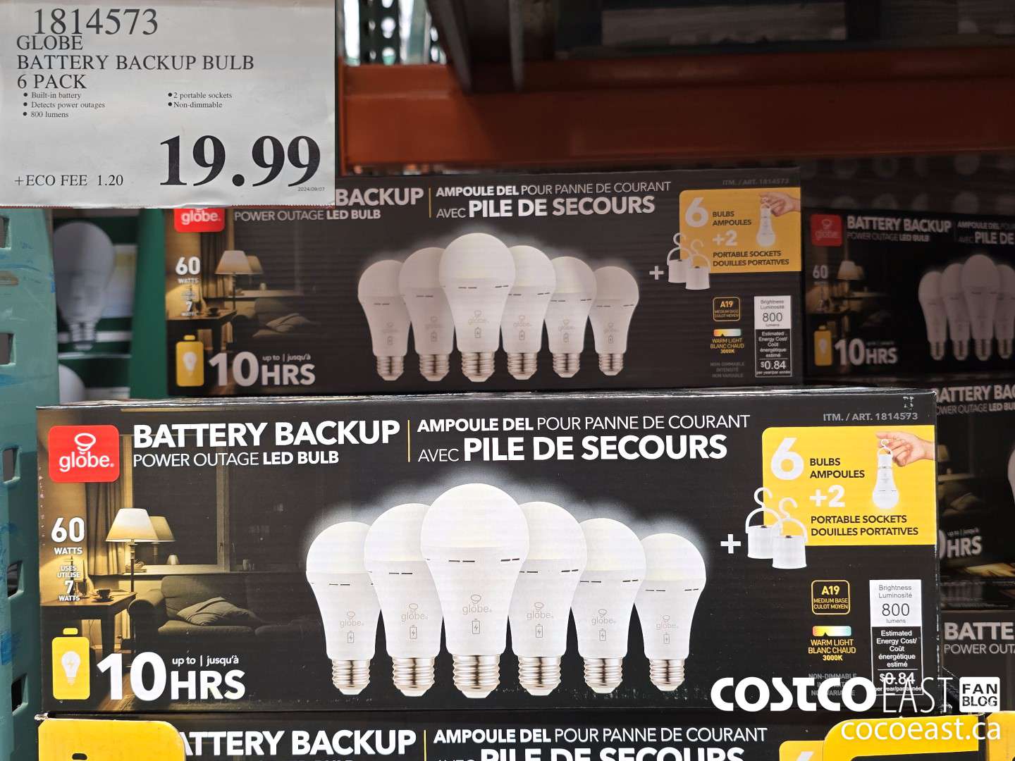 1814573 GLOBE BATTERY BACKUP BULB 6 PACK $19.99