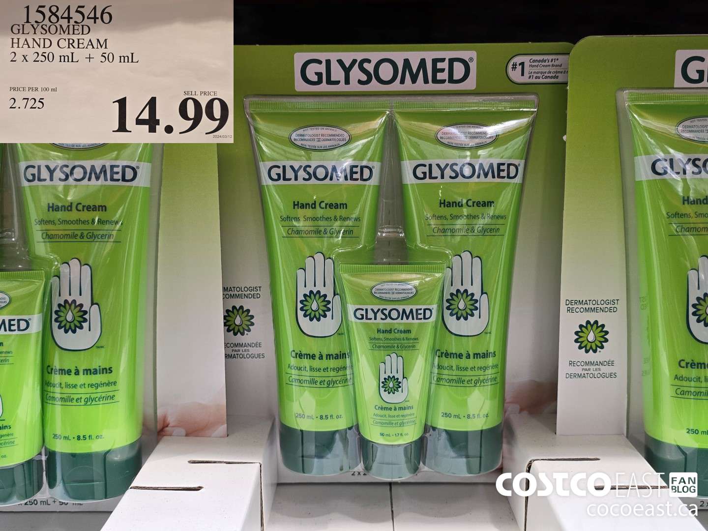 1584546 GLYSOMED HAND CREAM 2x 250 mL + 50 mL $14.99