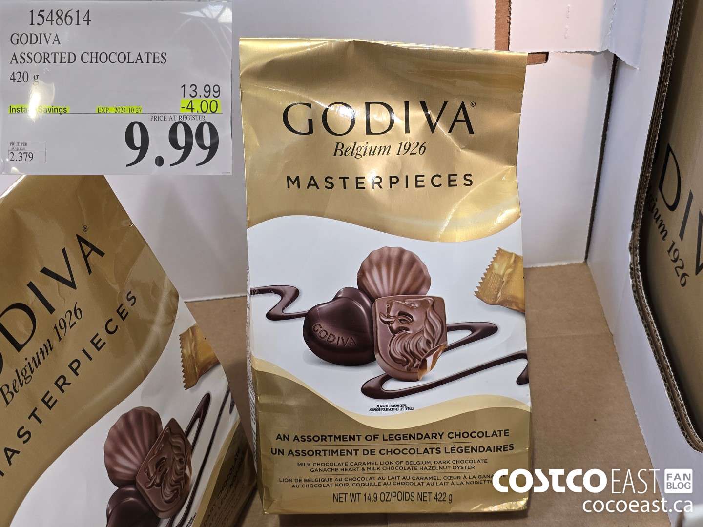 1548614 GODIVA ASSORTED CHOCOLATES 420 G ($4.00 INSTANT SAVINGS EXPIRES ON 2024-10-27) $9.99
