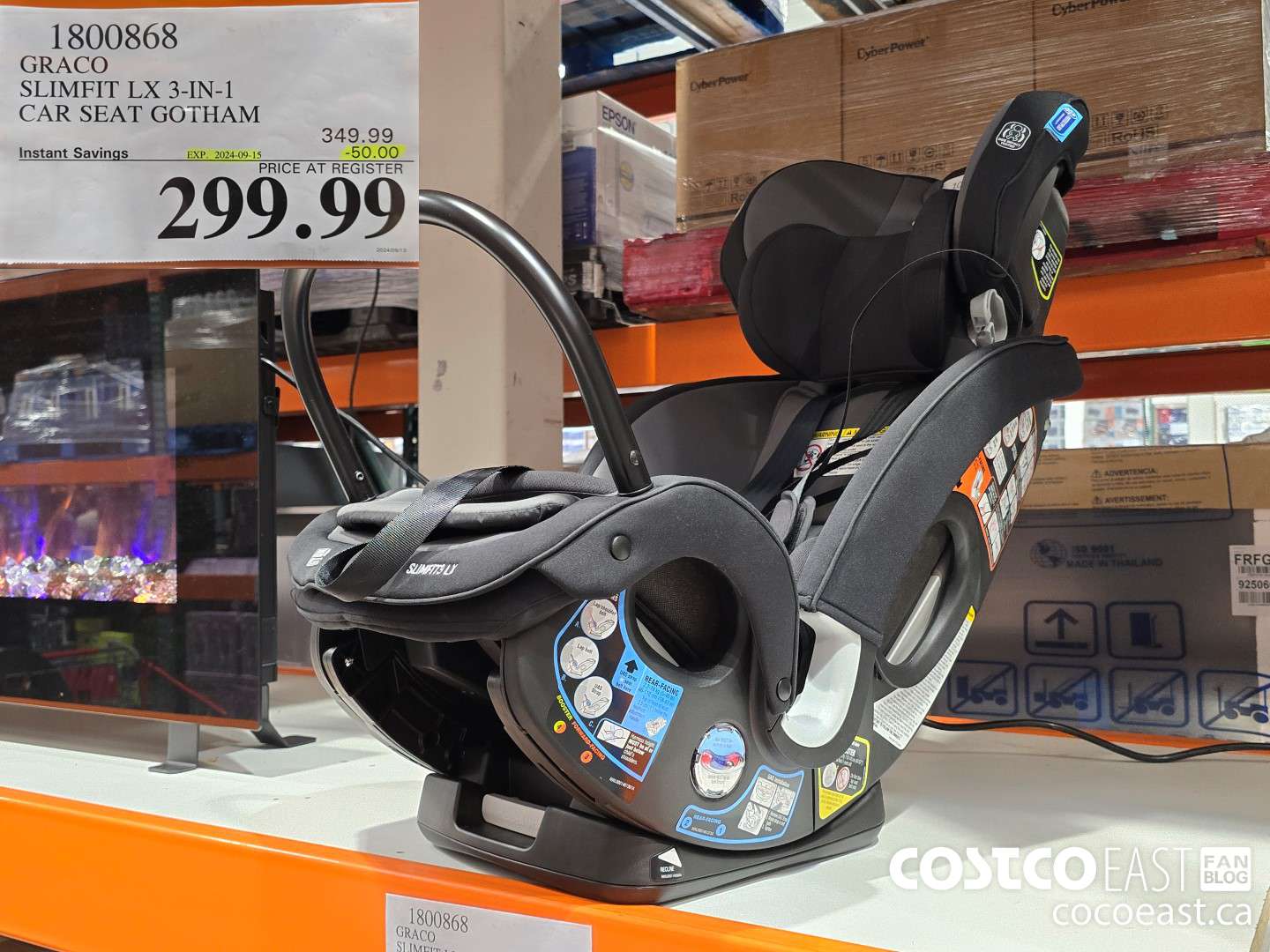1800868 GRACO SLIMFIT LX 3-IN-1 CAR SEAT GOTHAM ($50.00 INSTANT SAVINGS EXPIRES ON 2024-09-15) $299.99