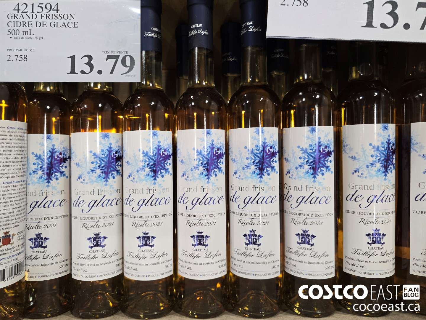 421594 GRAND FRISSSON CIDRE DE GLACE 500 ML $13.79