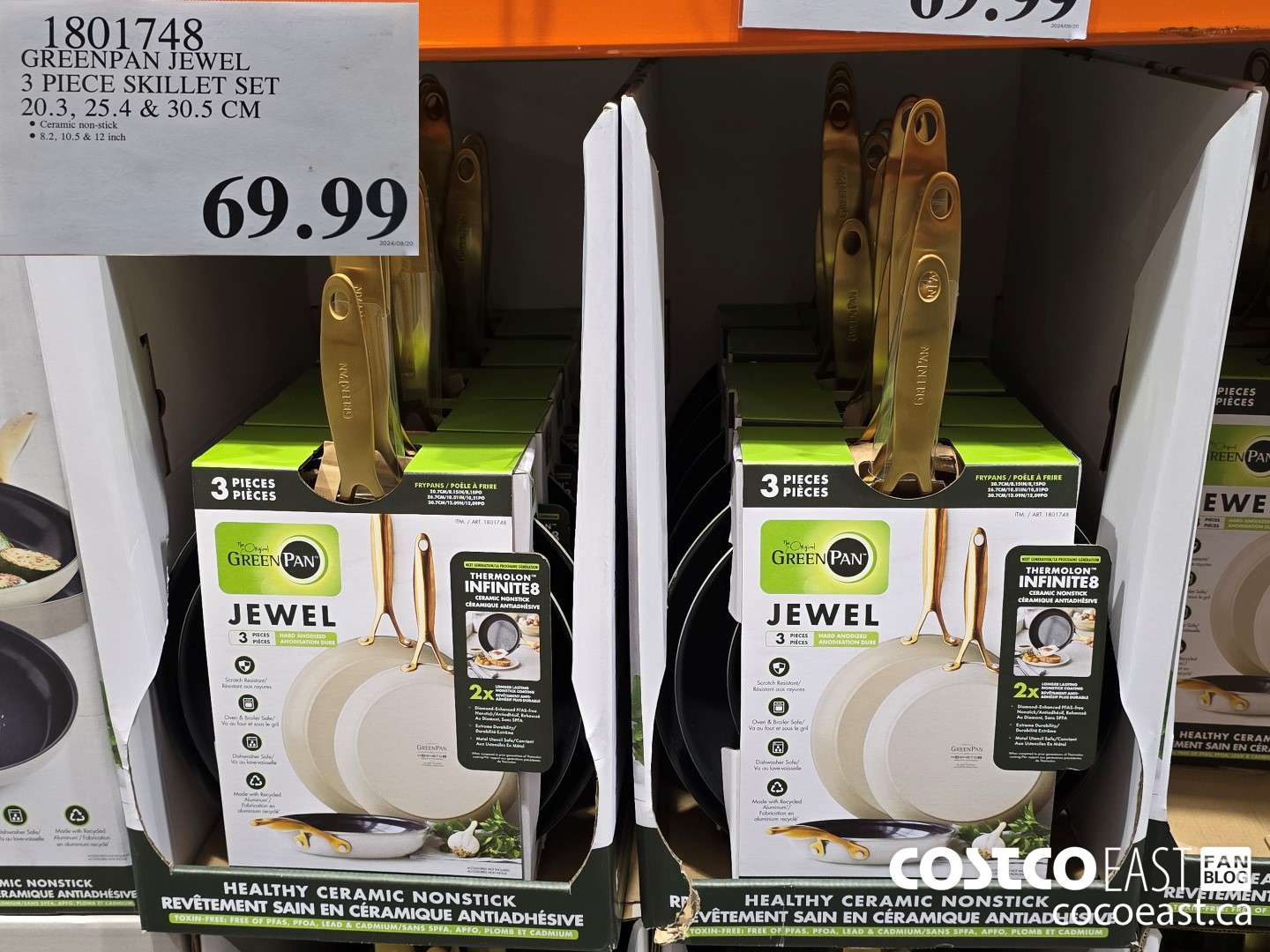 1801748 GREENPAN JEWEL 3 PIECE SKILLET SET 20.3, 25.4 & 30.5 CM $69.99