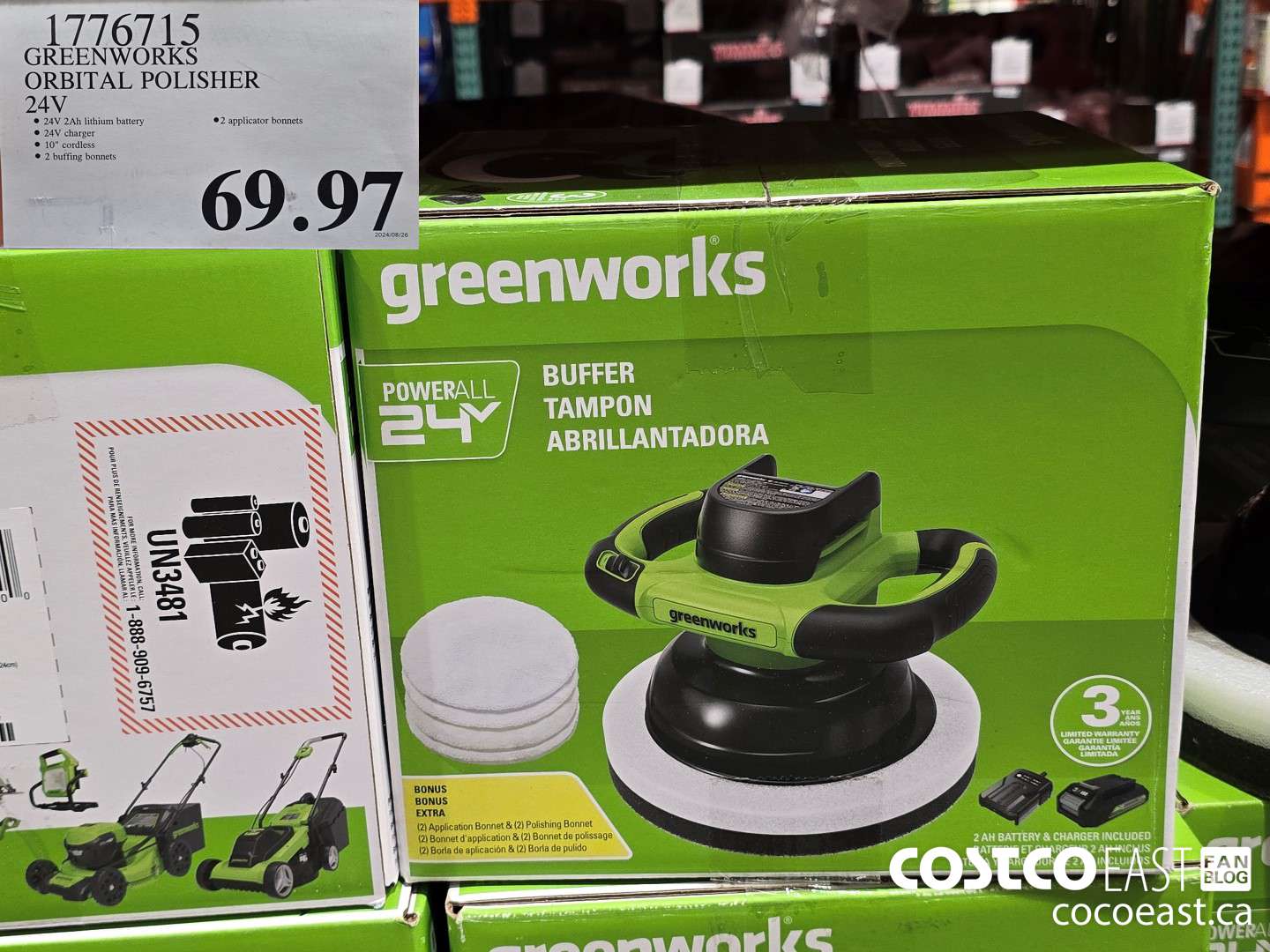 1776715 GREENWORKS ORBITAL POLISHER 24V $69.97