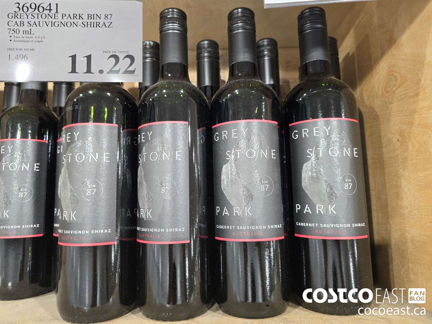 369641 GREYSTONE PARK BIN 87 CAB SAU VIGNON-SHIRAZ 750 mL $11.22