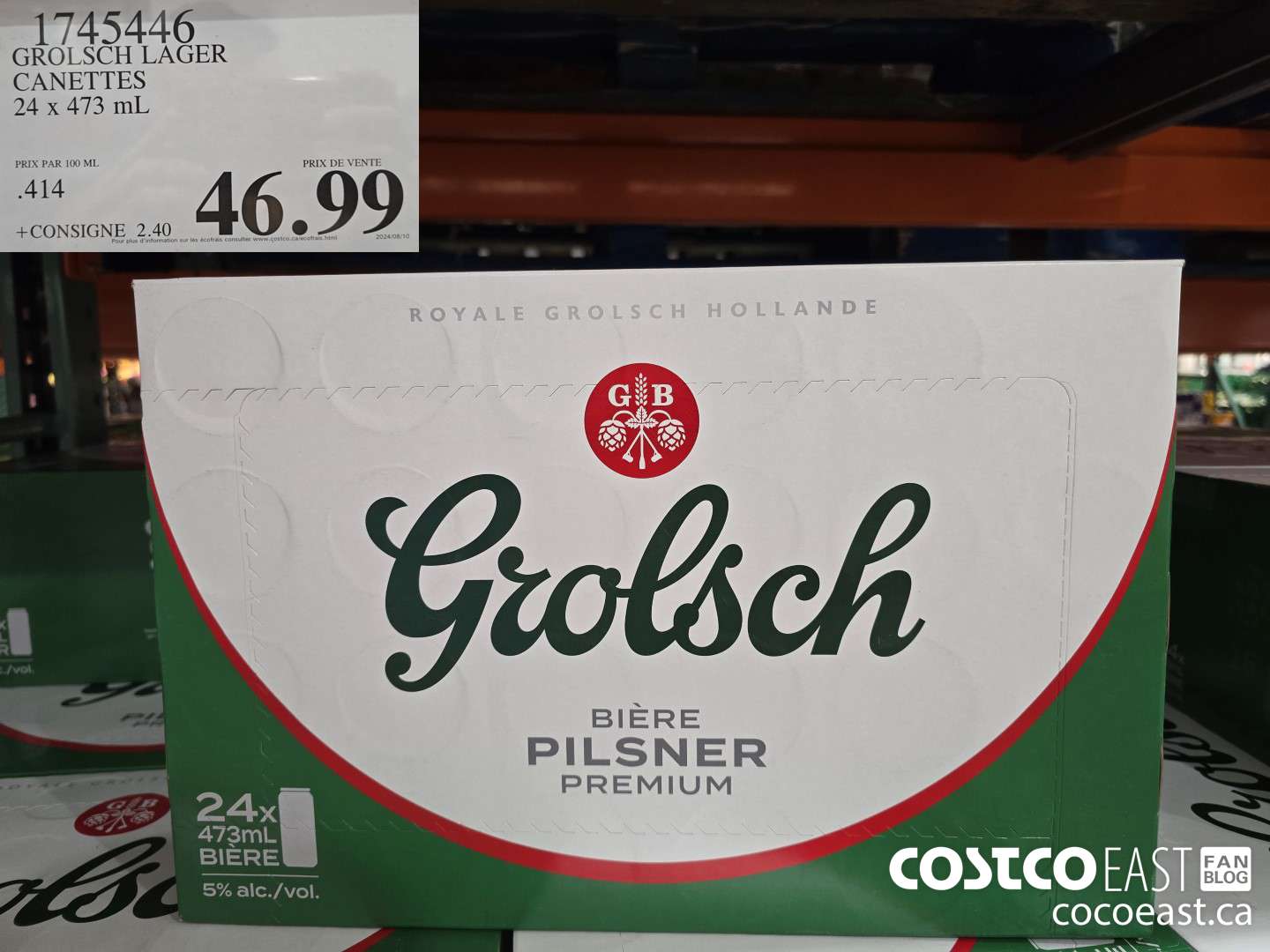 1745446 GROLSCH LAGER CANETTES 24 x 473 mL $46.99