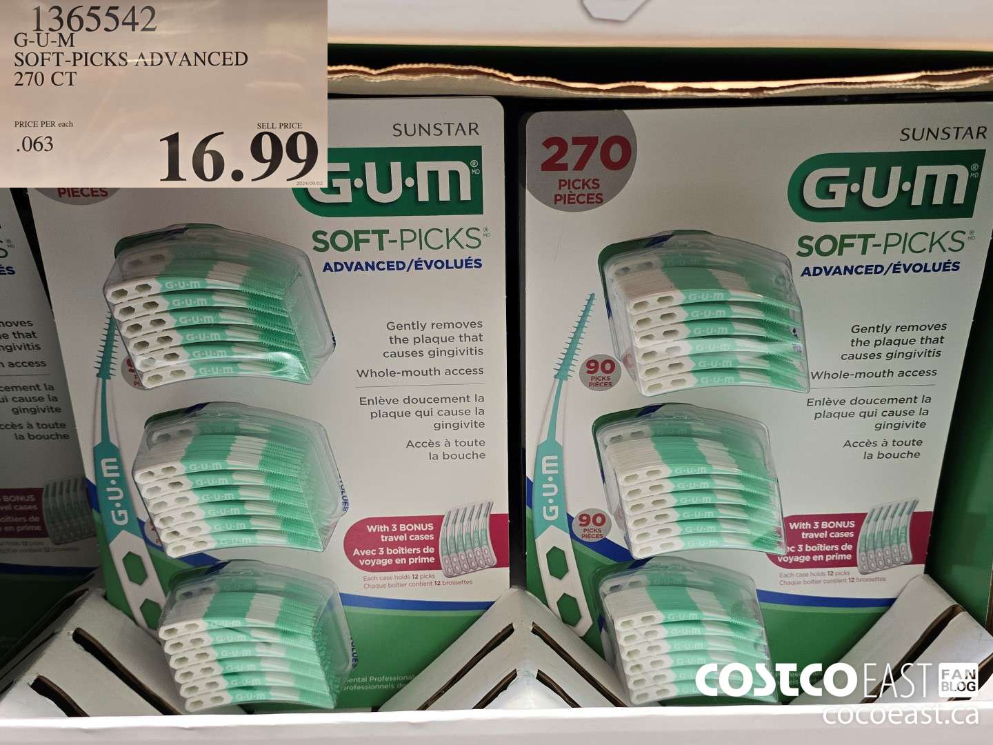 1365542 G-U-M SOFT-PICKS ADVANCED 270 CT $16.99