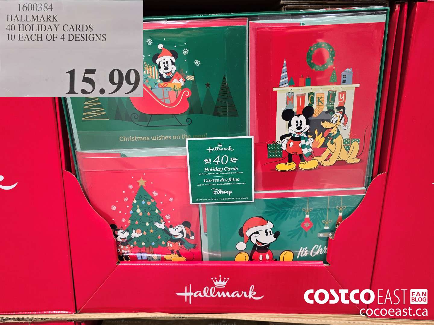 1600384 HALLMARK 40 HOLIDAY CARDS 10 EACH OF 4 DESIGNS $15.99