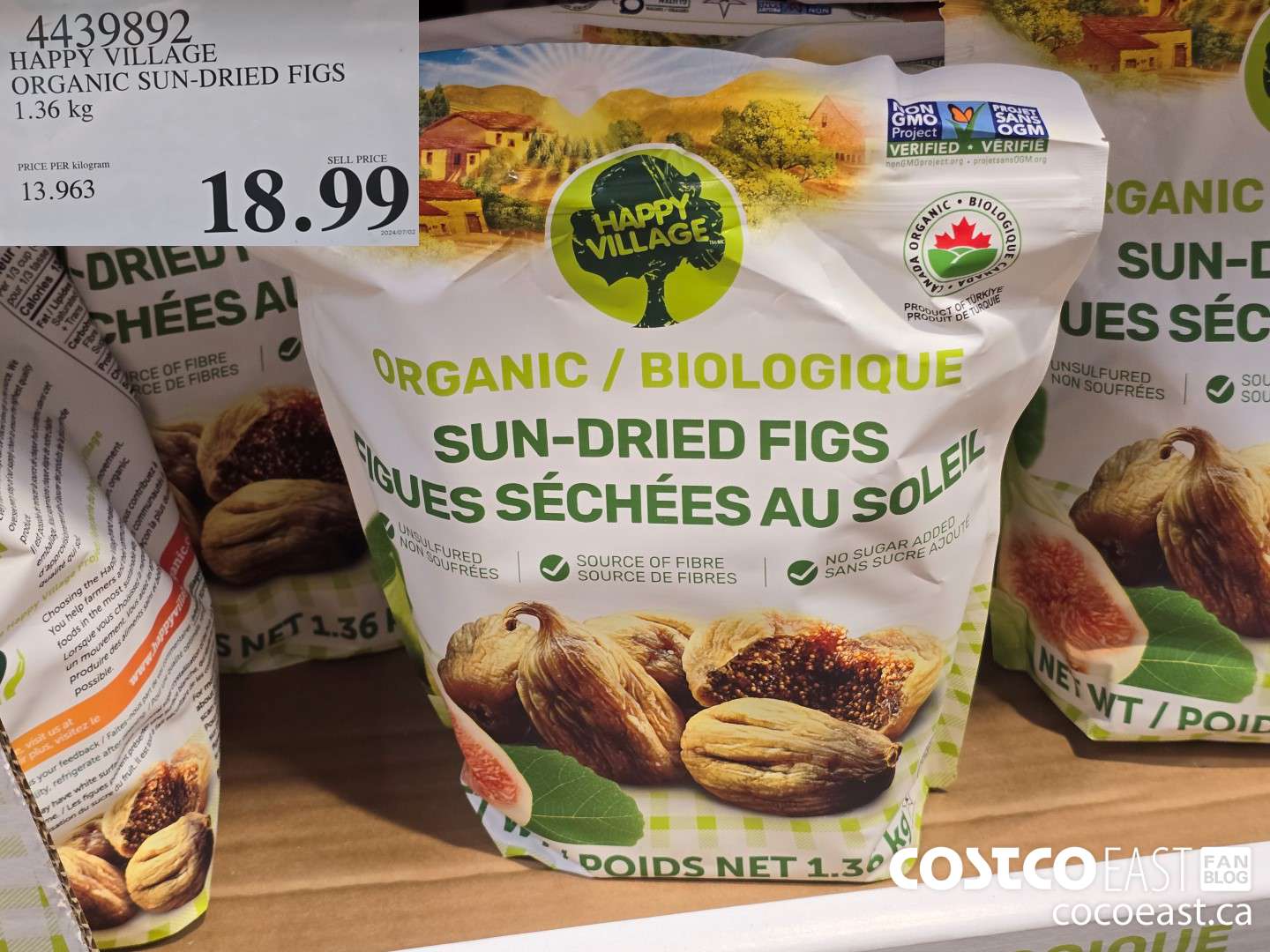 4439892 HAPPY VILLAGE ORGANIC SUN-DRIED FIGS 1.36 kg $18.99