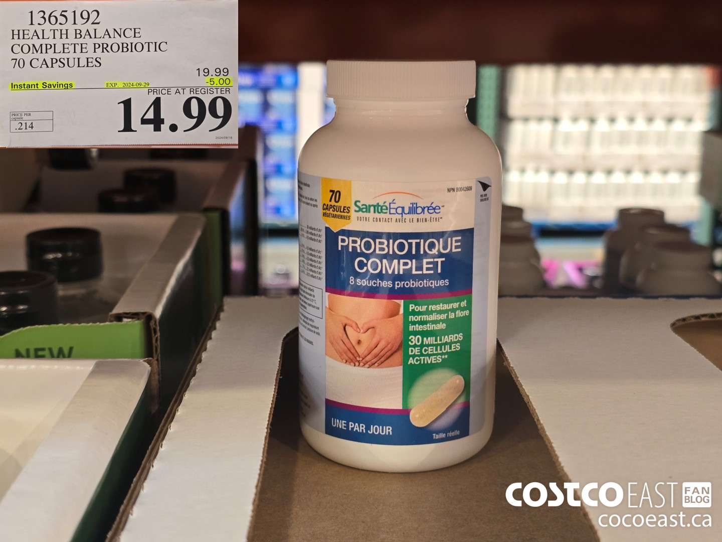 1365192 HEALTH BALANCE COMPLETE PROBIOTIC 70 CAPSULES ($5.00 INSTANT SAVINGS EXPIRES ON 2024-09-29) $14.99