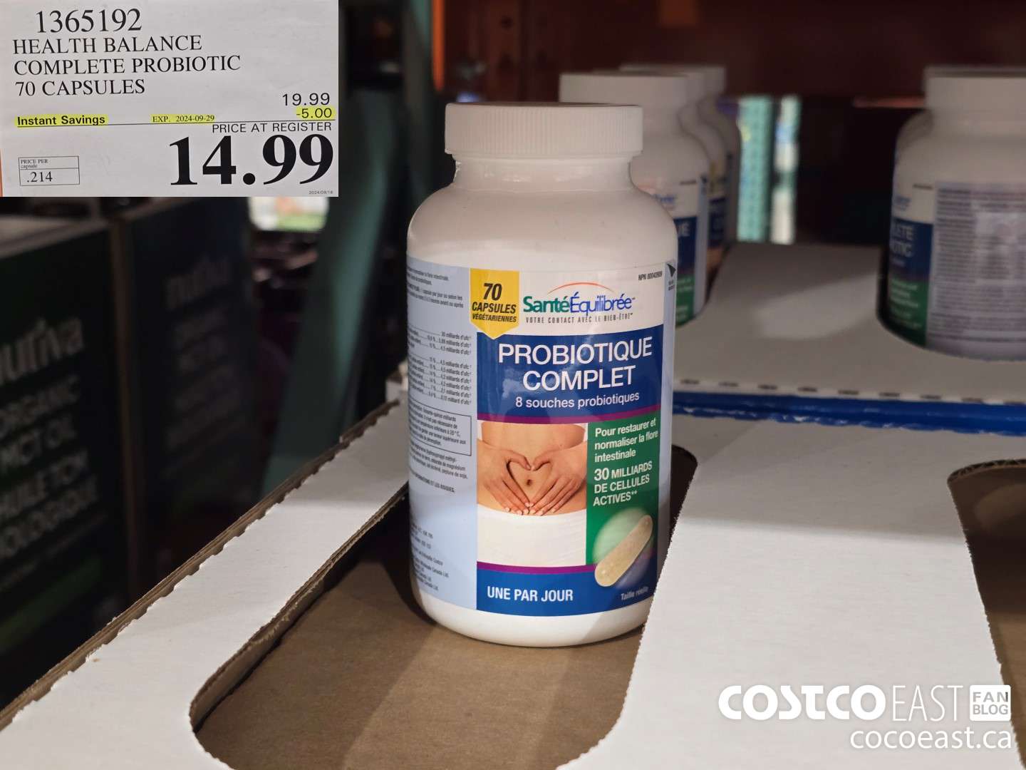 1365192 HEALTH BALANCE COMPLETE PROBIOTIC 70 CAPSULES ($5.00 INSTANT SAVINGS EXPIRES ON 2024-09-29) $14.99