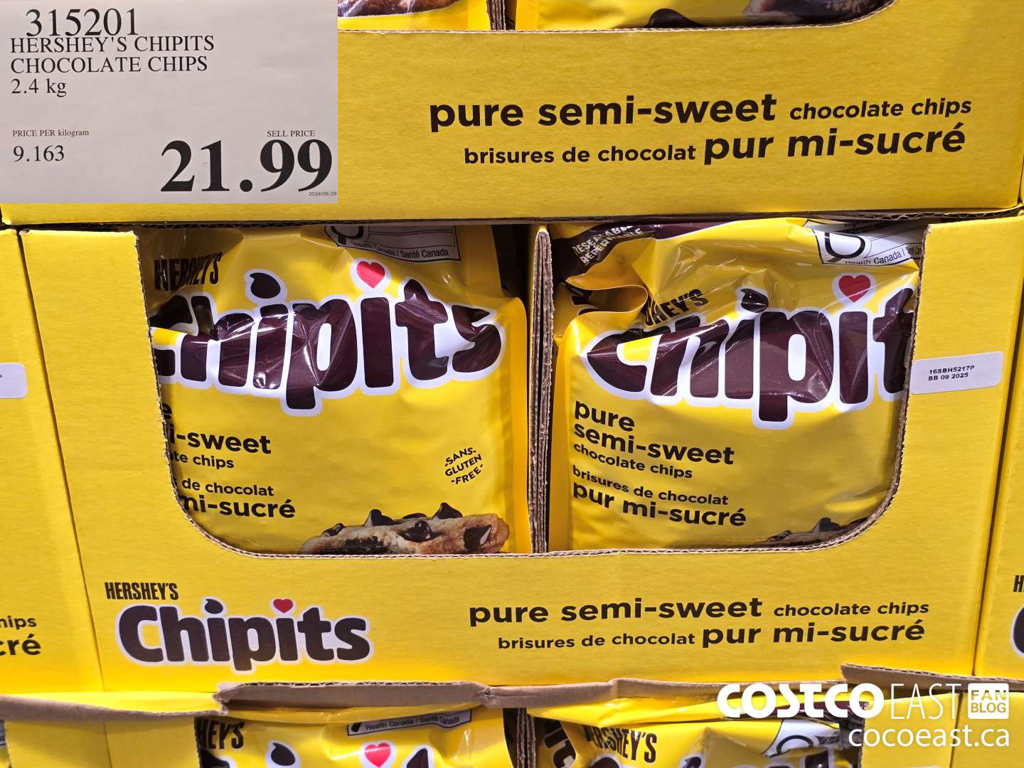 315201 HERSHEY CHIPITS CHOCOLATE CHIPS 2.4 KG $21.99