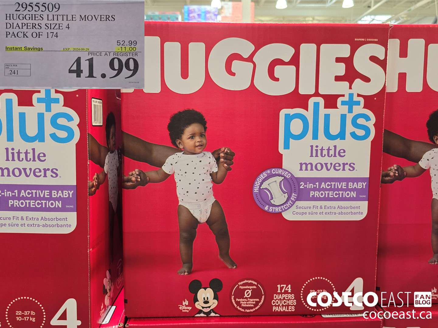2955509 HUGGIES LITTLE MOVERS DIAPERS SIZE 4 PACK OF 174 ($11.00 INSTANT SAVINGS EXPIRES ON 2024-09-29) $41.99