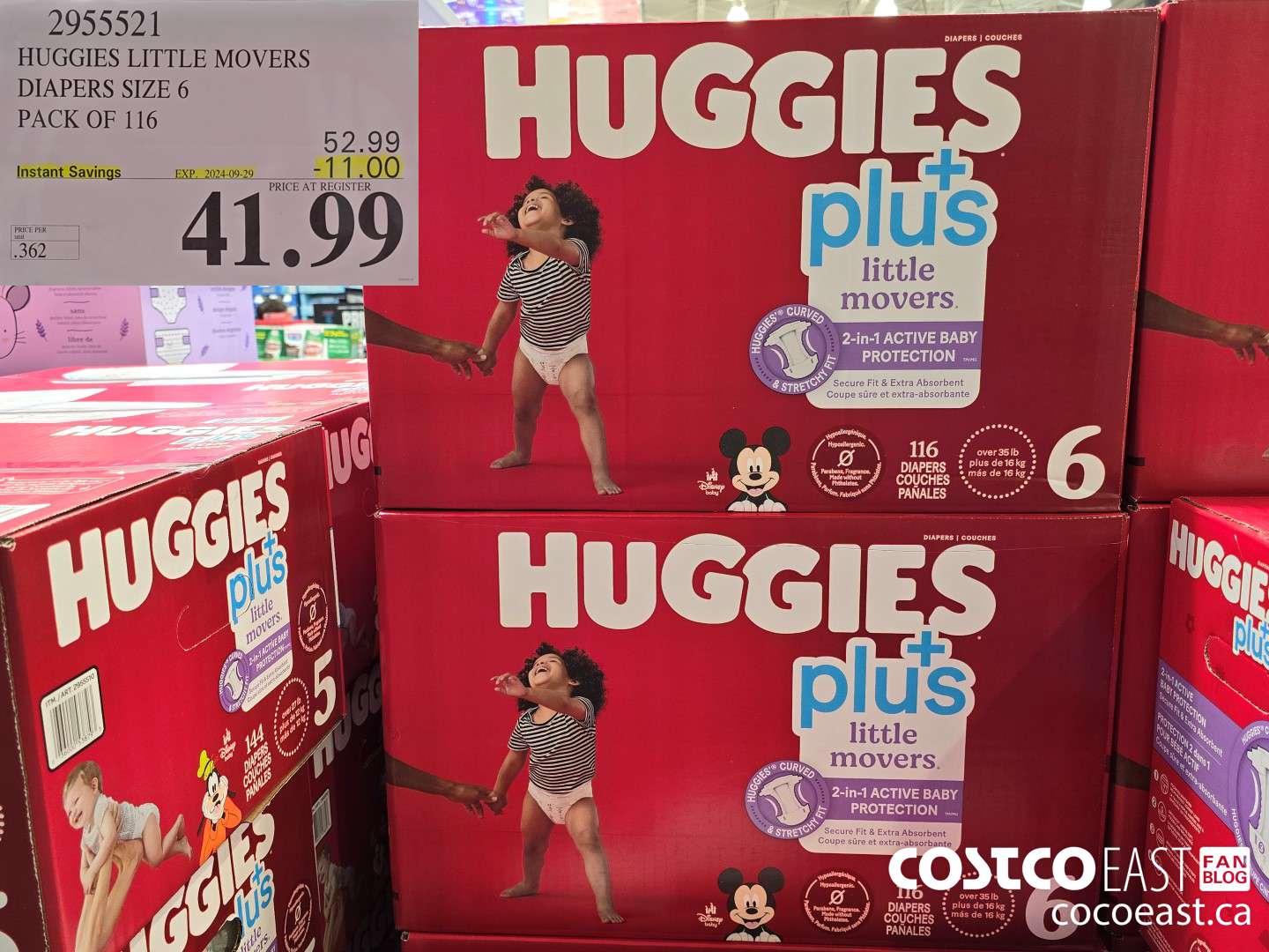 2955521 HUGGIES LITTLE MOVERS DIAPERS SIZE 6 PACK OF 116 ($11.00 INSTANT SAVINGS EXPIRES ON 2024-09-29) $41.99