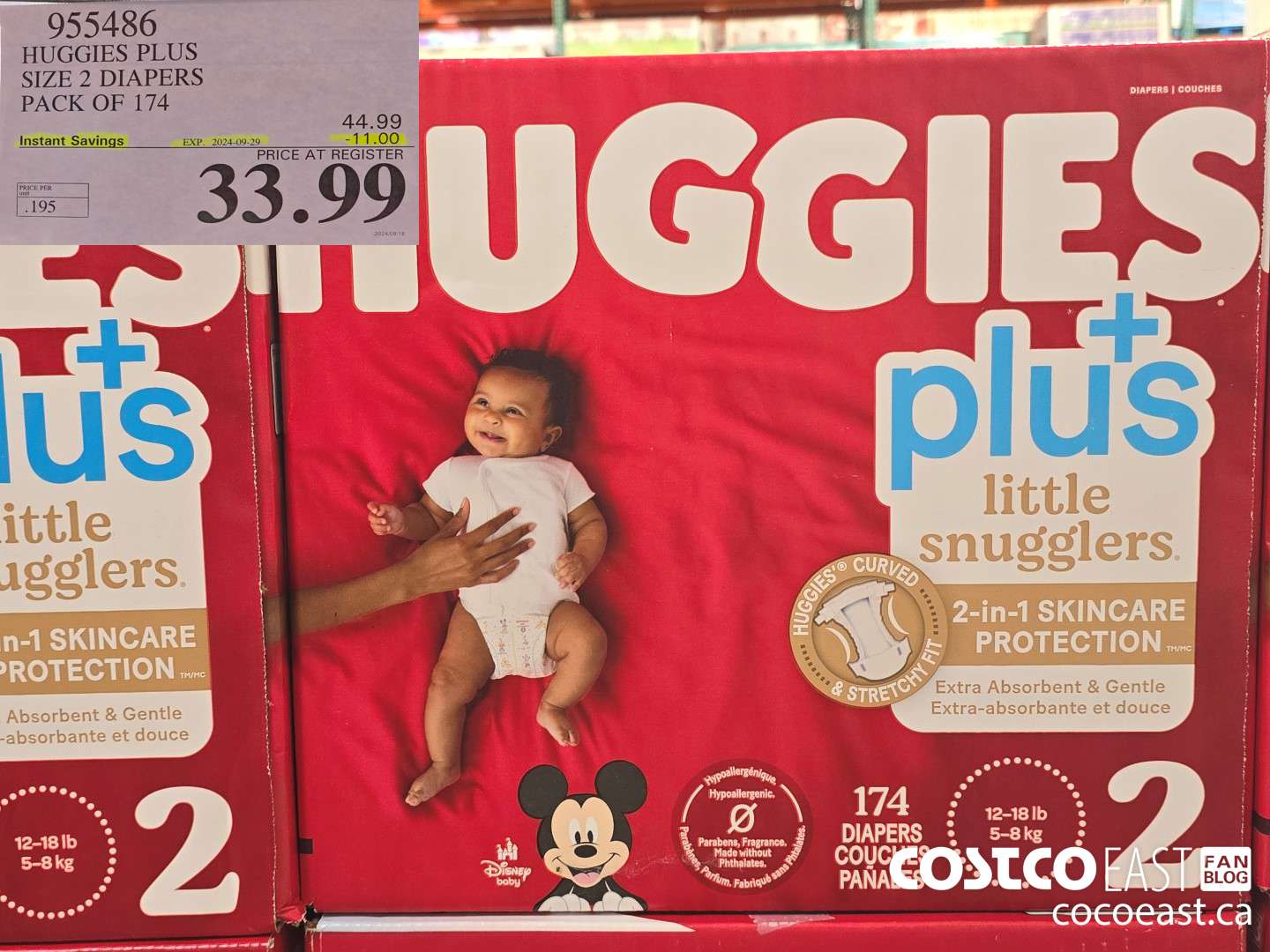 955486 HUGGIES PLUS SIZE 2 DIAPERS Pack of 174 ($11.00 INSTANT SAVINGS EXPIRES ON 2024-09-29) $33.99