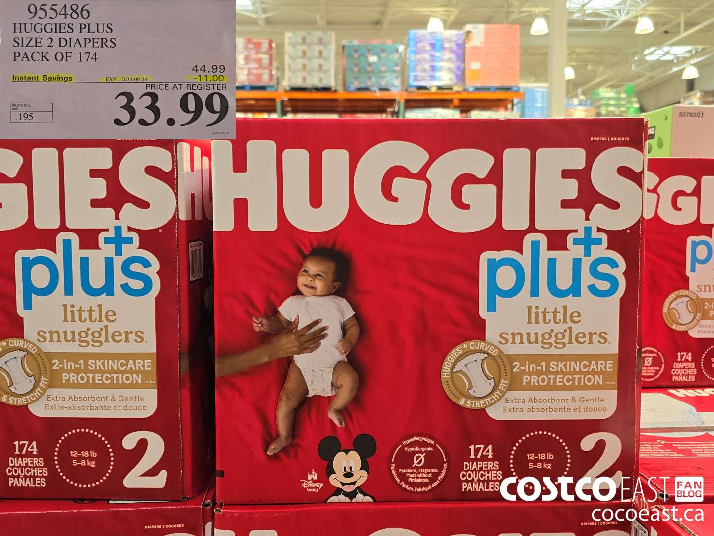 955486 HUGGIES PLUS SIZE 2 DIAPERS Pack of 174 ($11.00 INSTANT SAVINGS EXPIRES ON 2024-09-29) $33.99